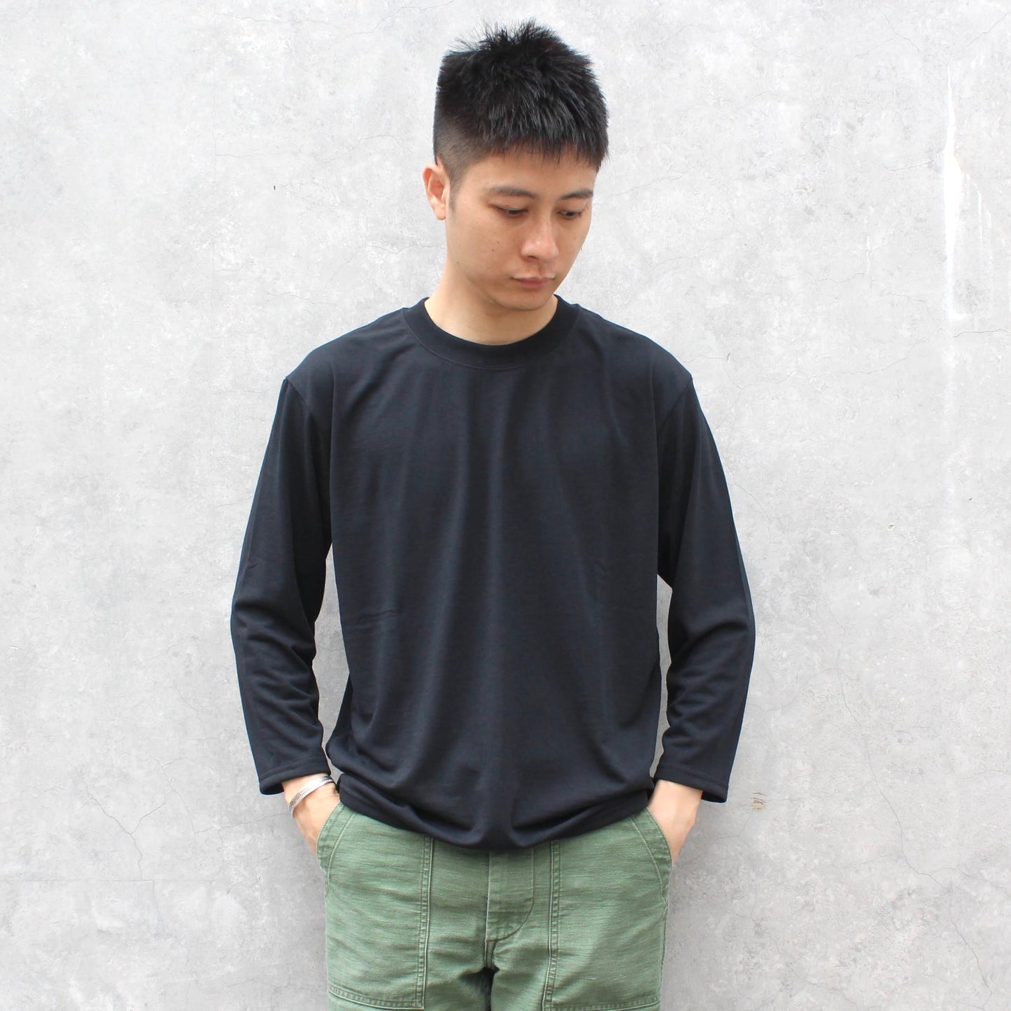 BRING -
DRYCOTTONY 9-quarter sleeve T-SHIRT