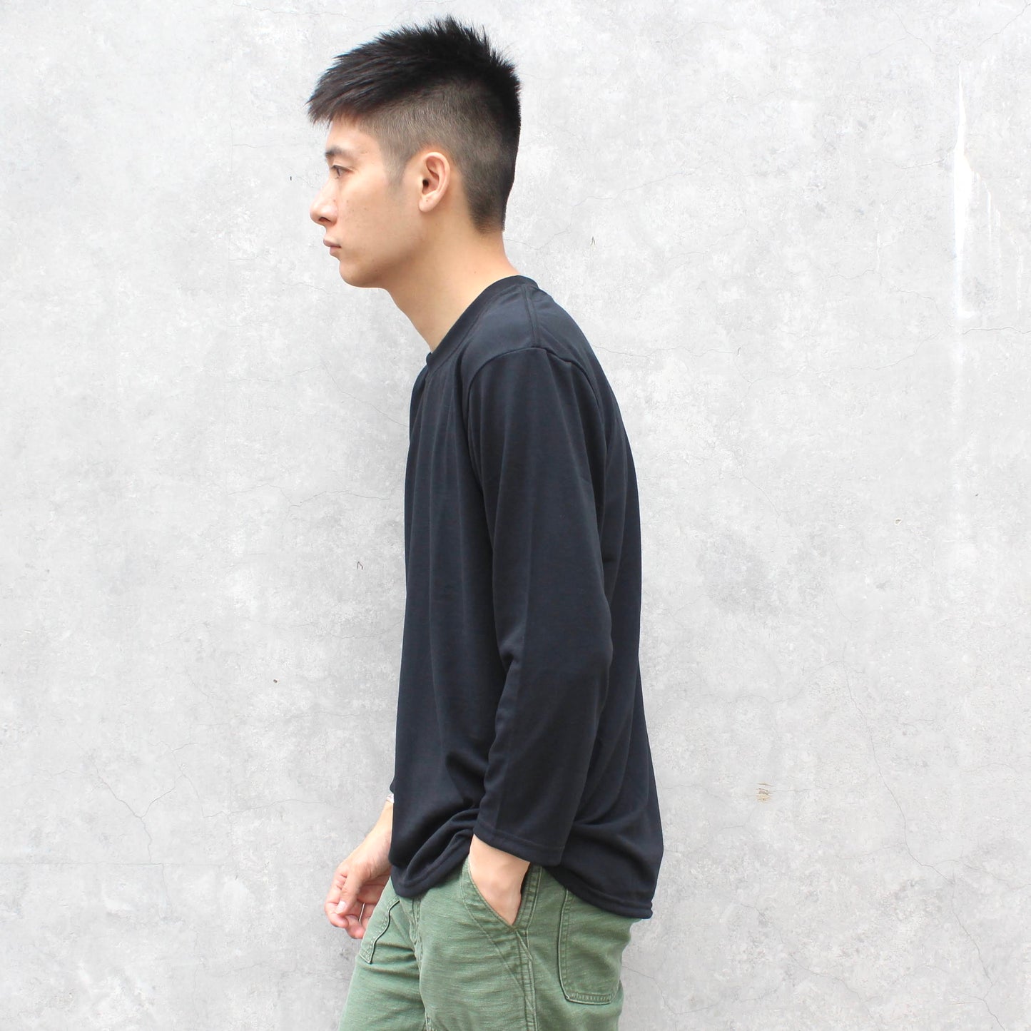 BRING -
DRYCOTTONY 9-quarter sleeve T-SHIRT