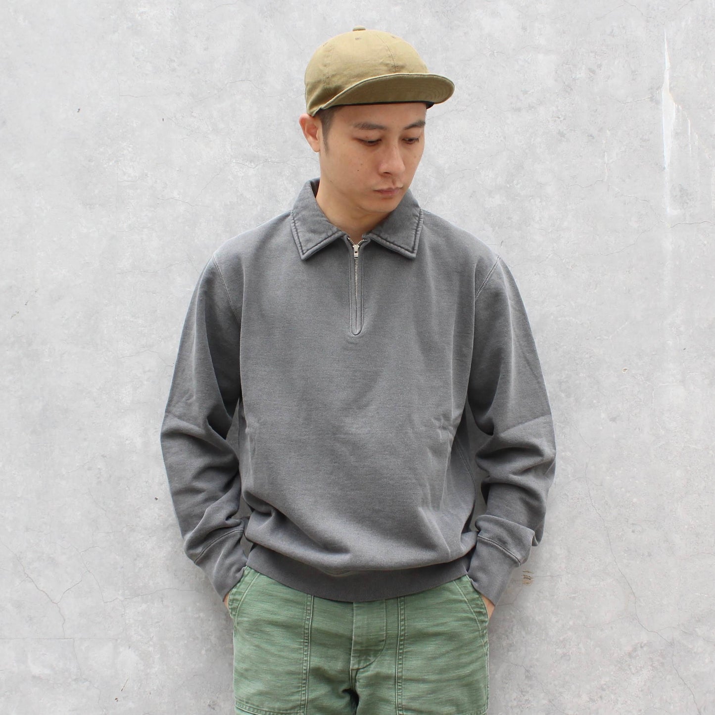 FELCO -
12OZ FRENCH TERRY L/S HALF ZIP COLLAR SWEAT