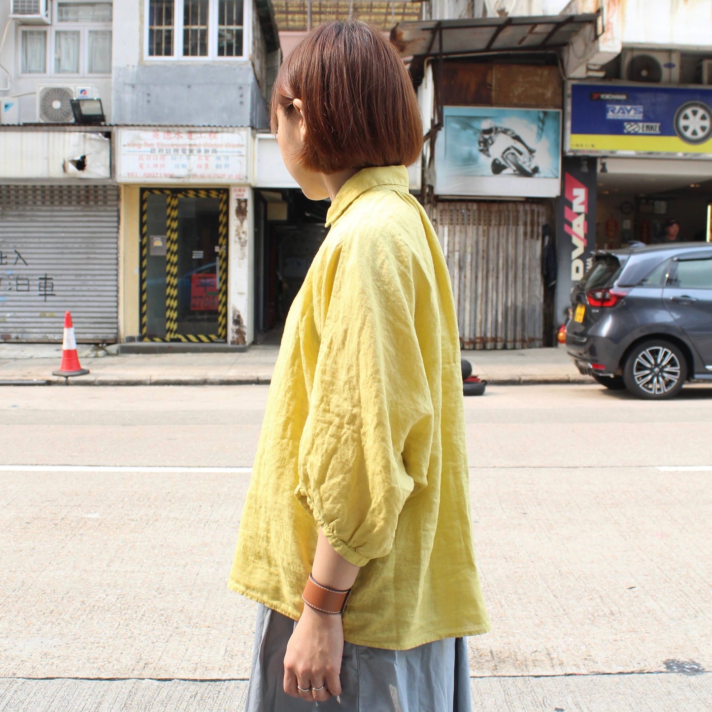 Brocante -
Linen Grand Shirt(Lemon)
