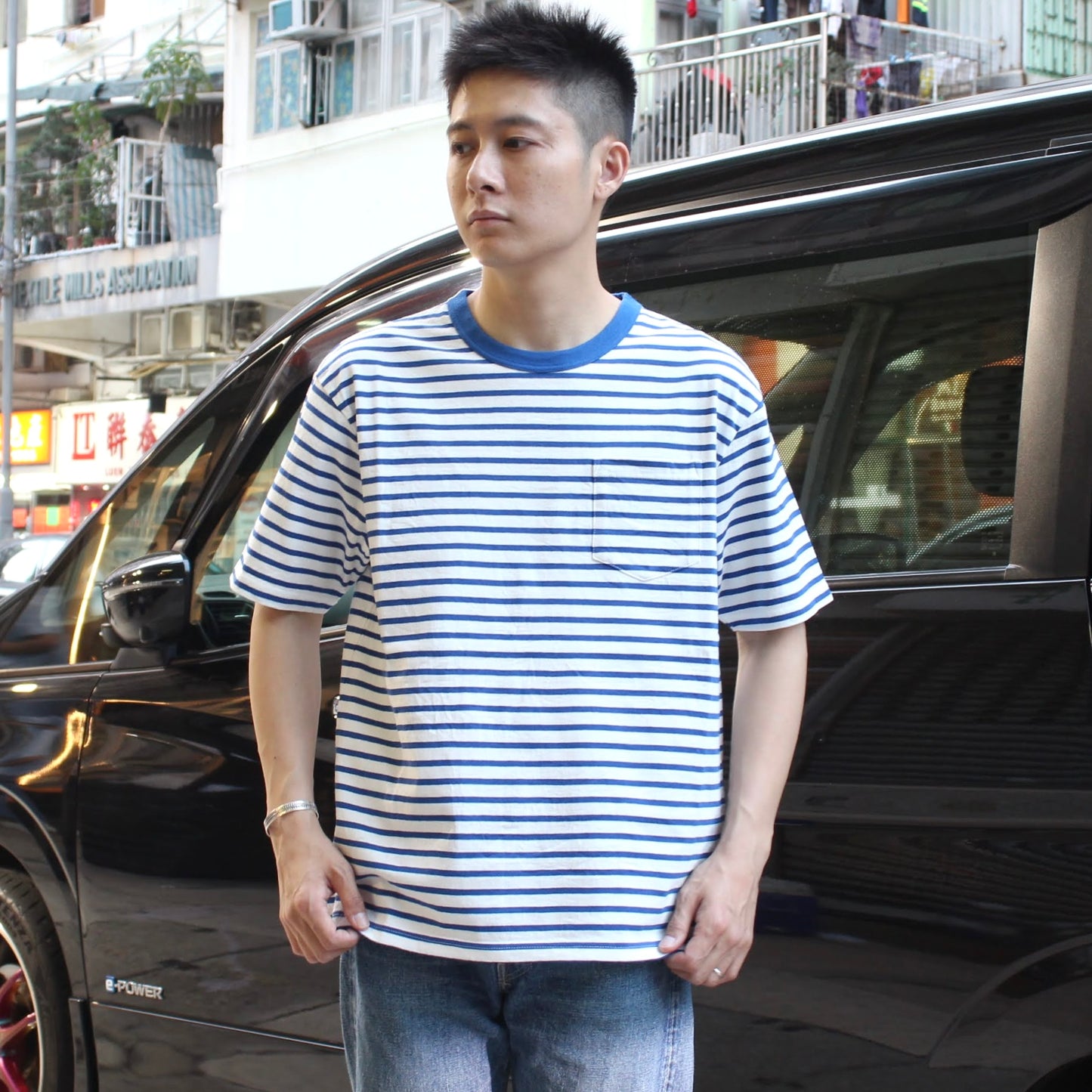 FELCO -
S/S AMERICAN VINTAGE STRIPE POCKET TEE