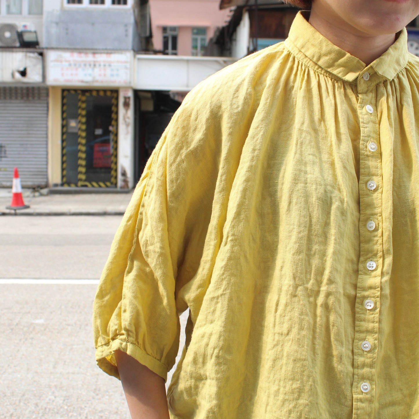 Brocante -
Linen Grand Shirt(Lemon)