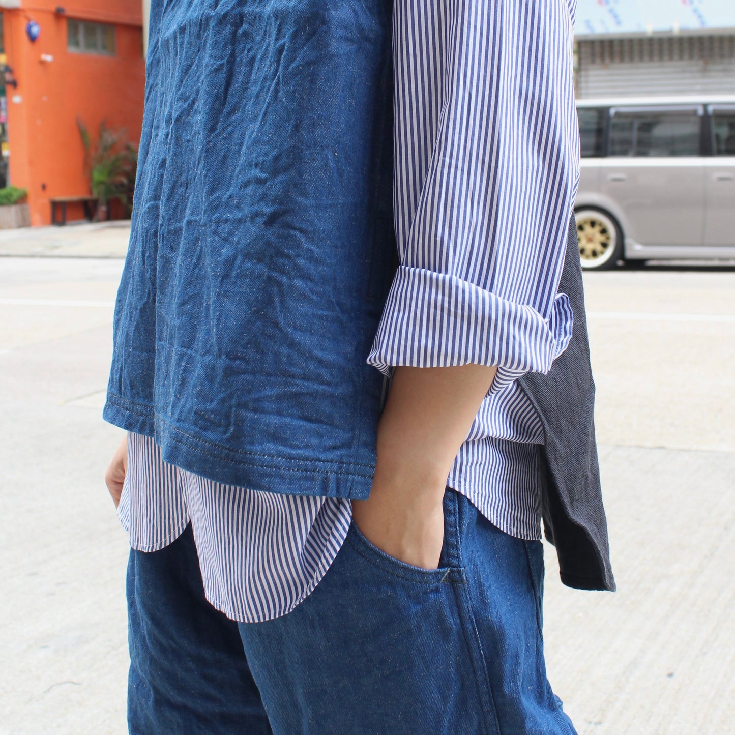 Brocante -
Cotton Linen Denim Vest