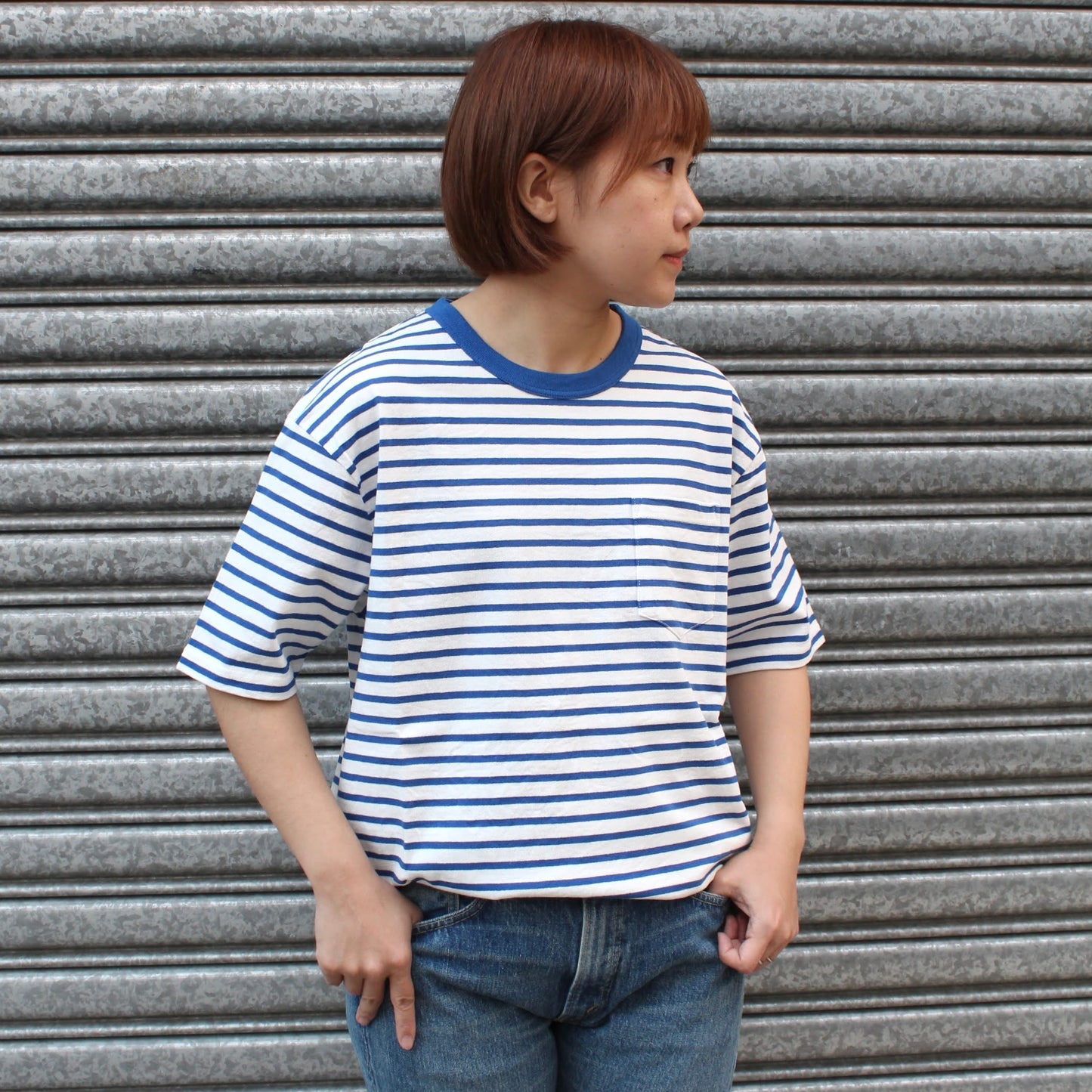 FELCO -
S/S AMERICAN VINTAGE STRIPE POCKET TEE