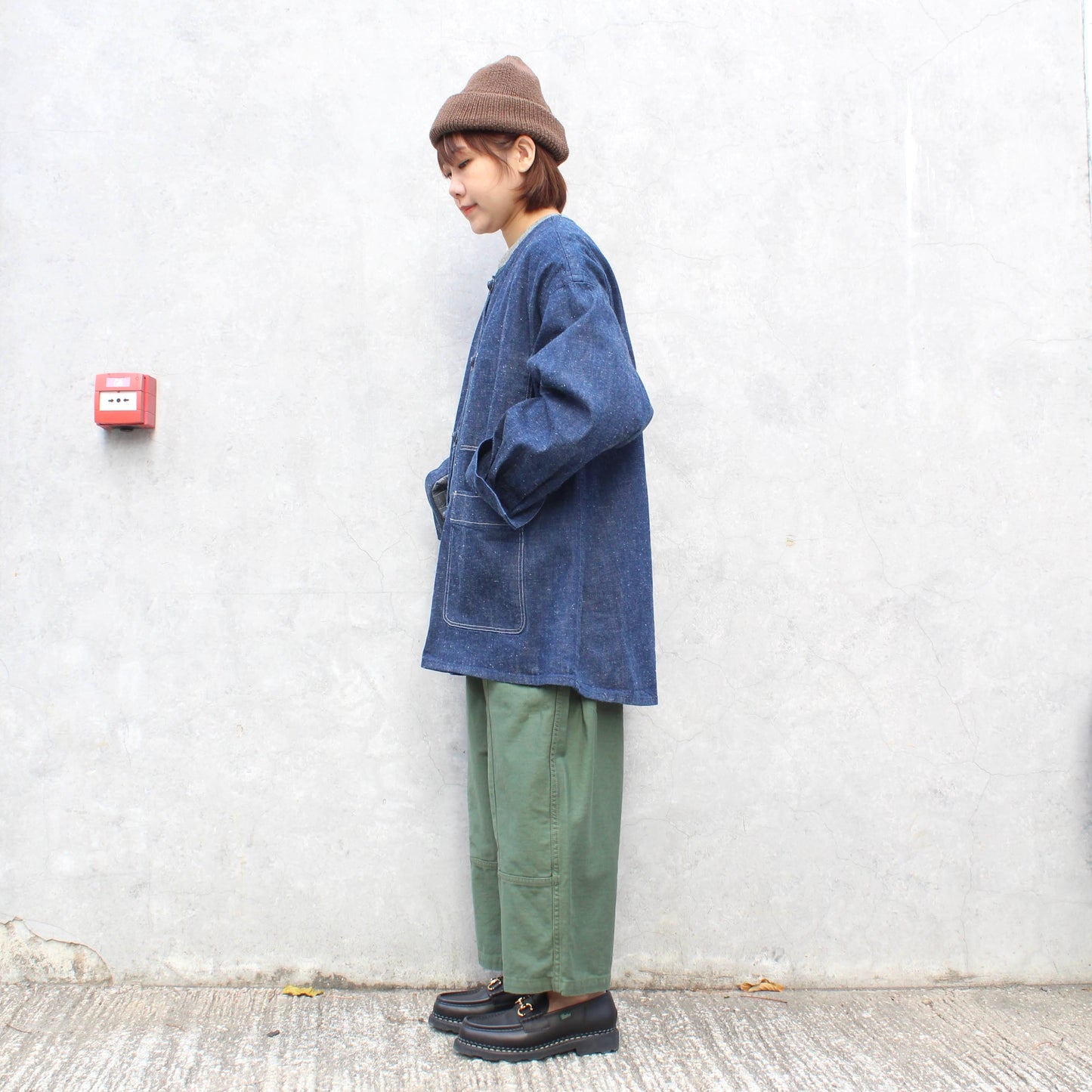 BROOKLYN OVERALL - 
COLLARLESS 9OZ DENIM BLOUSON