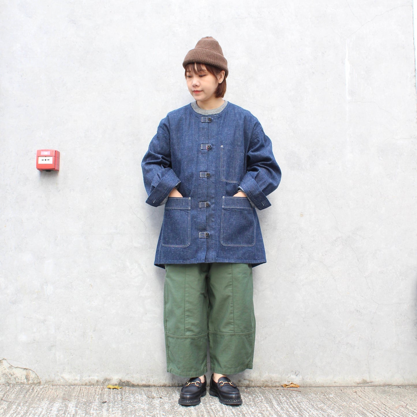 BROOKLYN OVERALL - 
COLLARLESS 9OZ DENIM BLOUSON