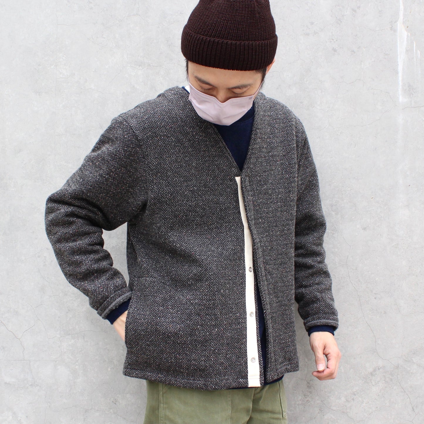 RIDING HIGH TOKYO -
TWEED FLEECE EASY CARDIGAN