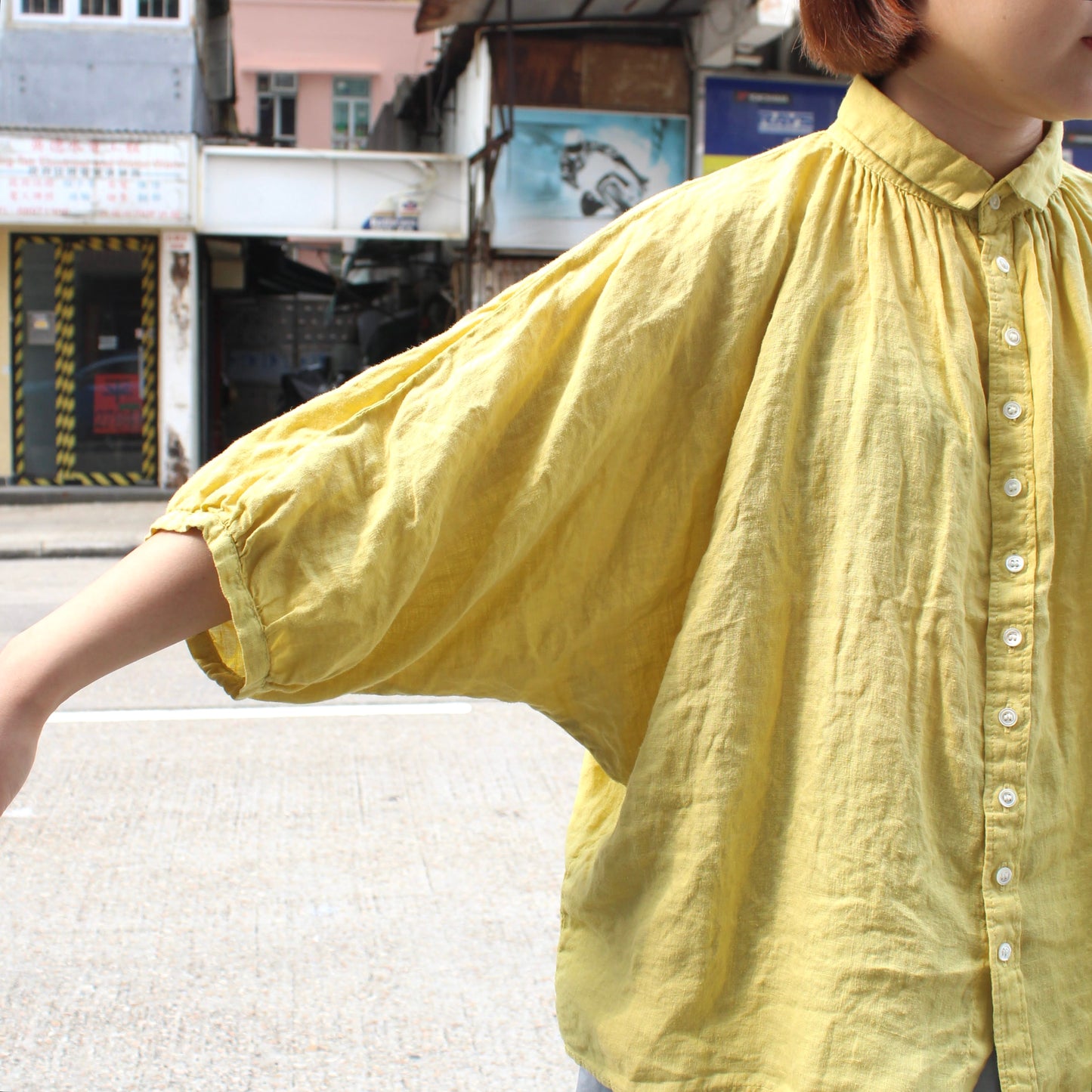 Brocante -
Linen Grand Shirt(Lemon)