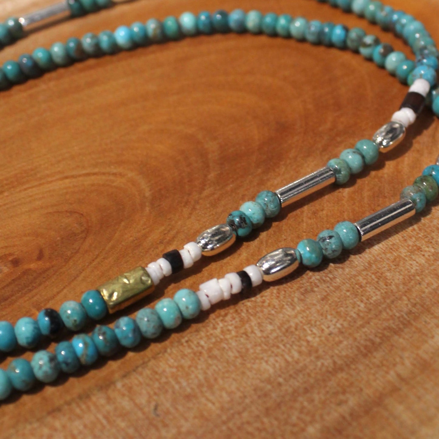 Atease -
SILVER & TURQUOISE BZ NECKLACE