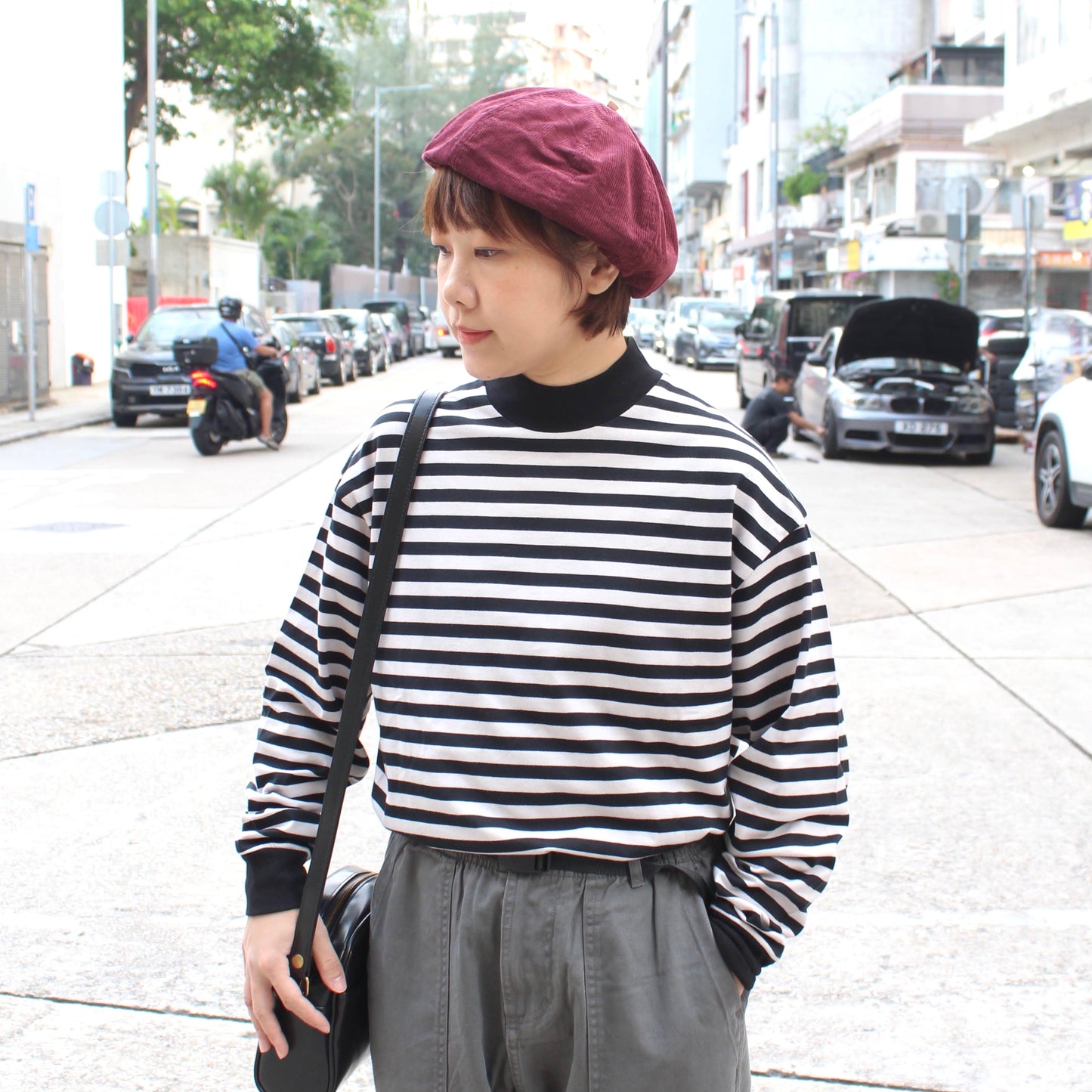 Ordinary Fits -
MOCK NECK BORDER TEE