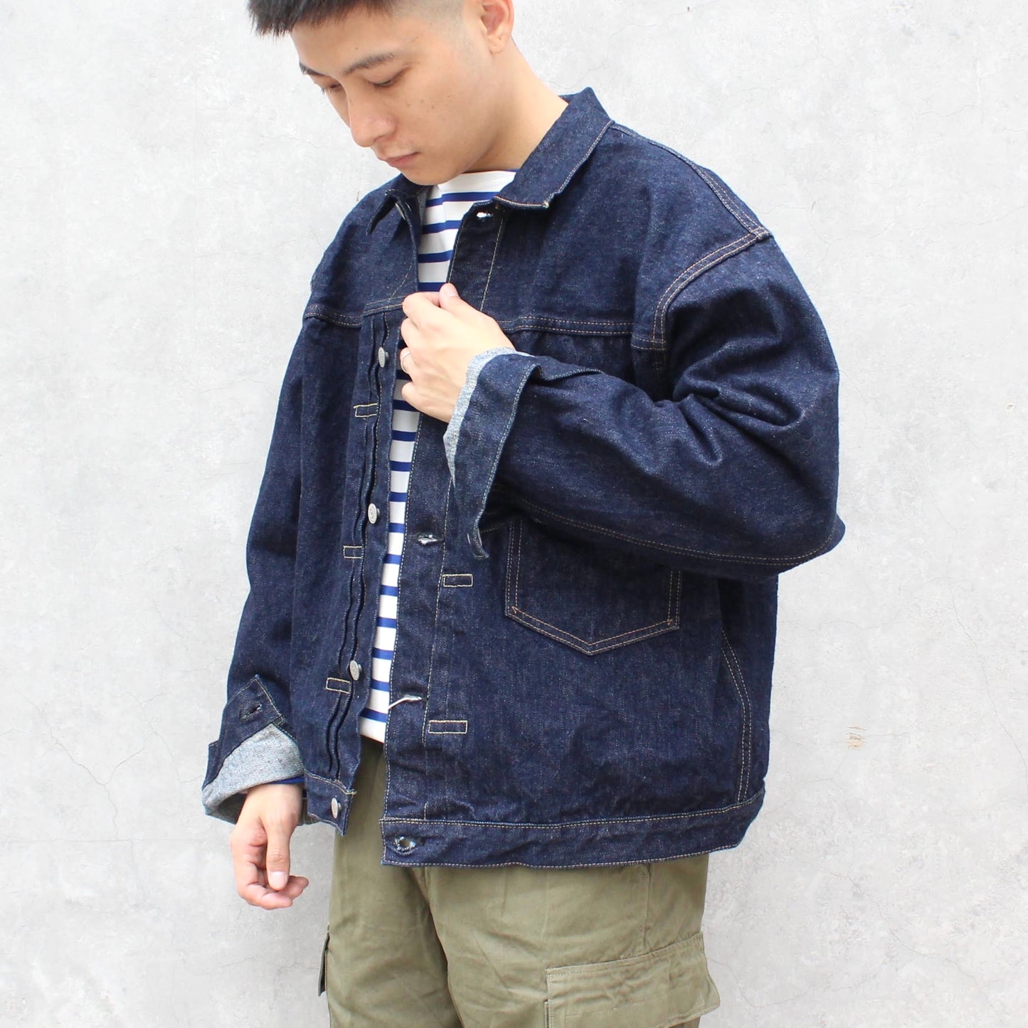 OrSlow - 40’S PLEATED FRONT BLOUSE DENIM JACKET