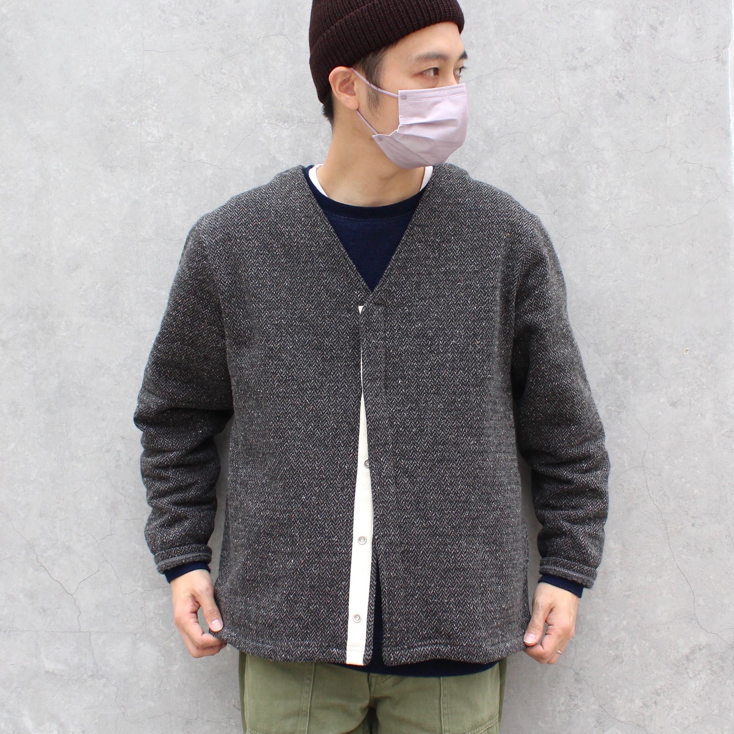 RIDING HIGH TOKYO -
TWEED FLEECE EASY CARDIGAN