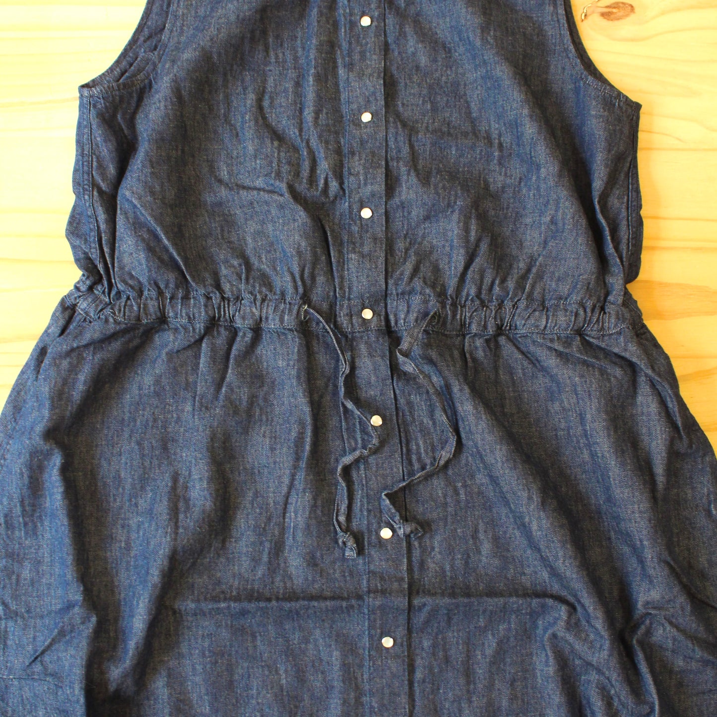 OrSlow - LINEN SNAP BUTTON DRESS DENIM