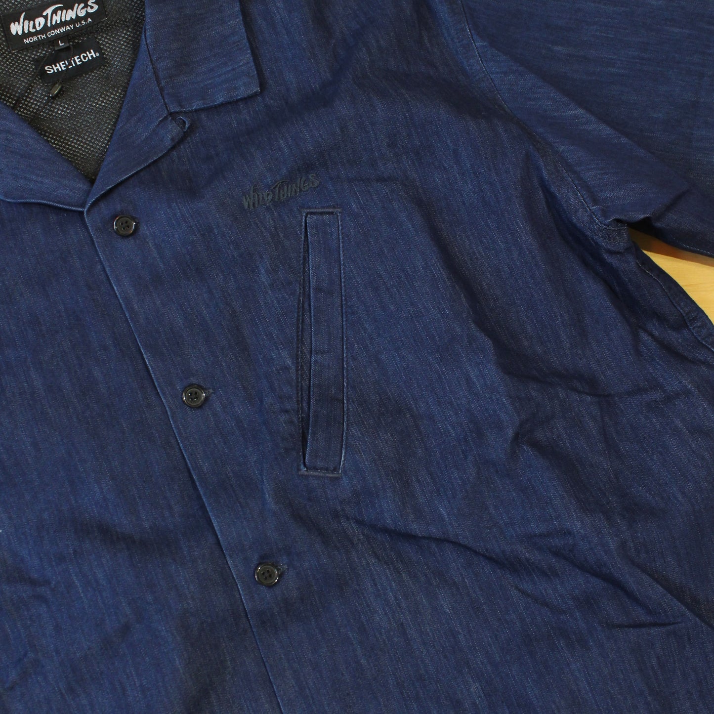 WILD THINGS JAPAN - SHELTECH DENIM OPEN COLLAR SHIRTS