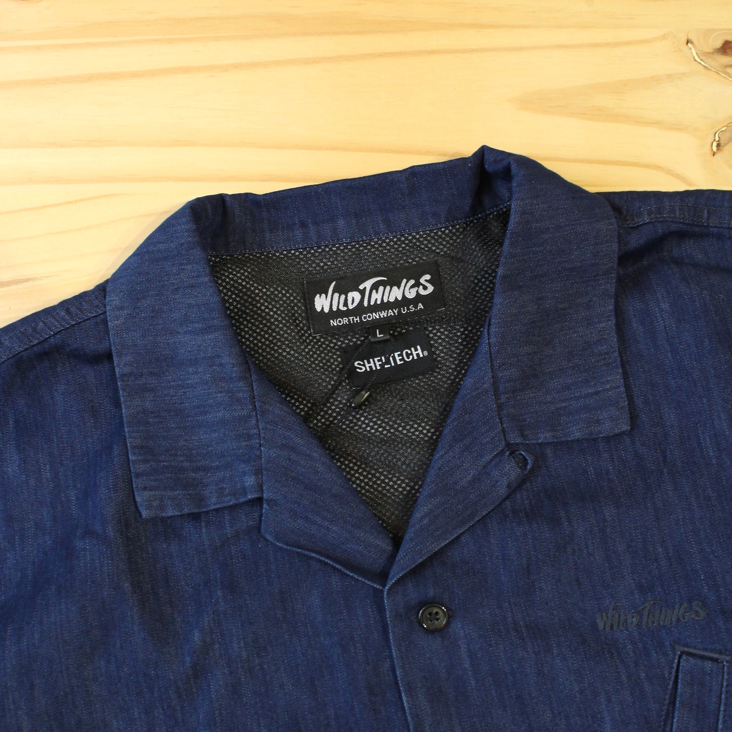 WILD THINGS JAPAN - SHELTECH DENIM OPEN COLLAR SHIRTS