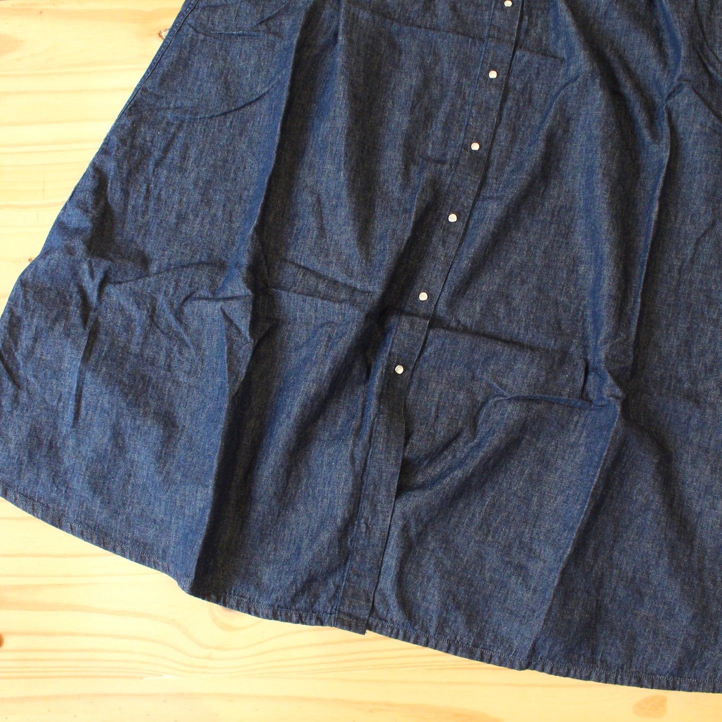 OrSlow - LINEN SNAP BUTTON DRESS DENIM