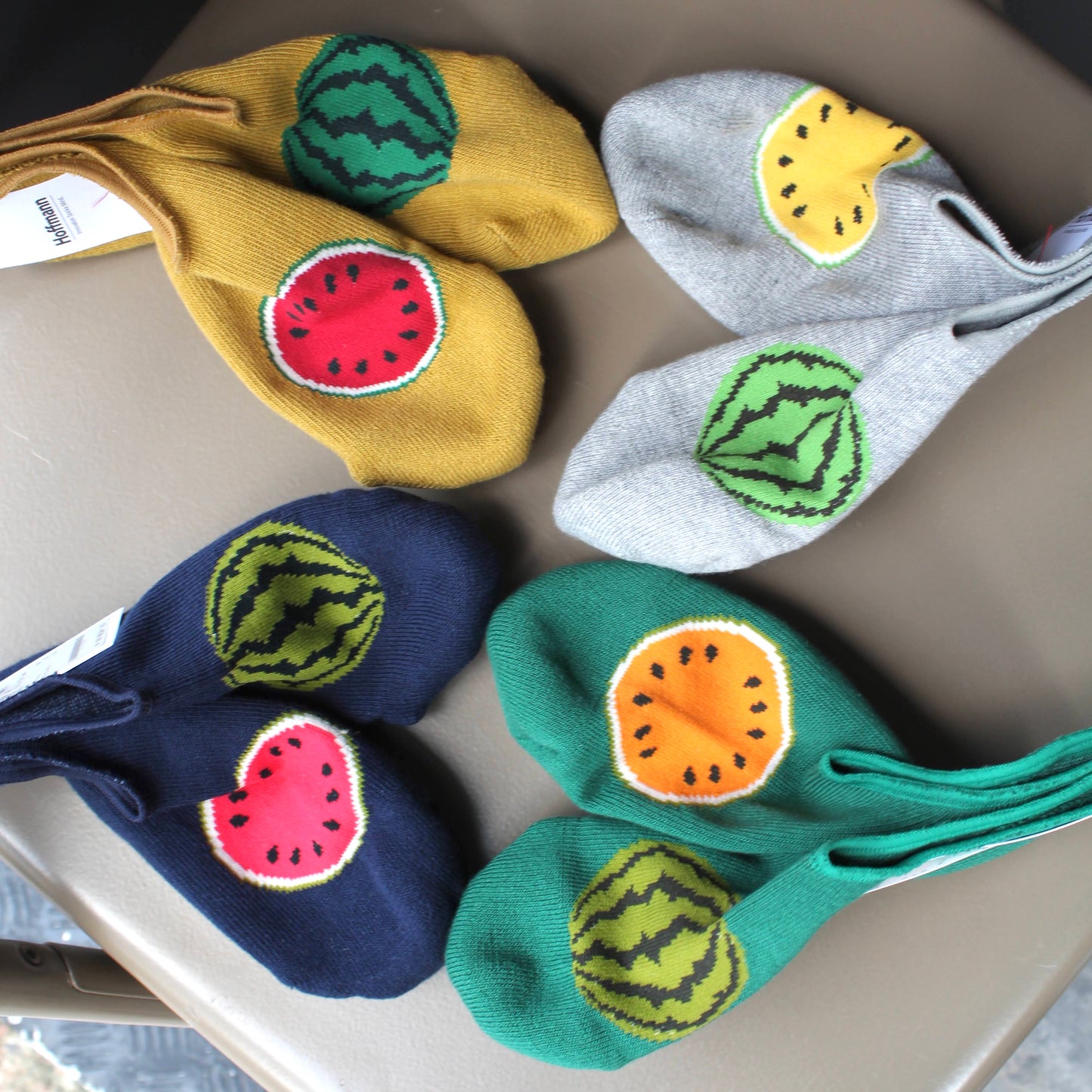 HOFFMANN - COTTON SOLE PILE WATERMELON PATTERN SOCKS