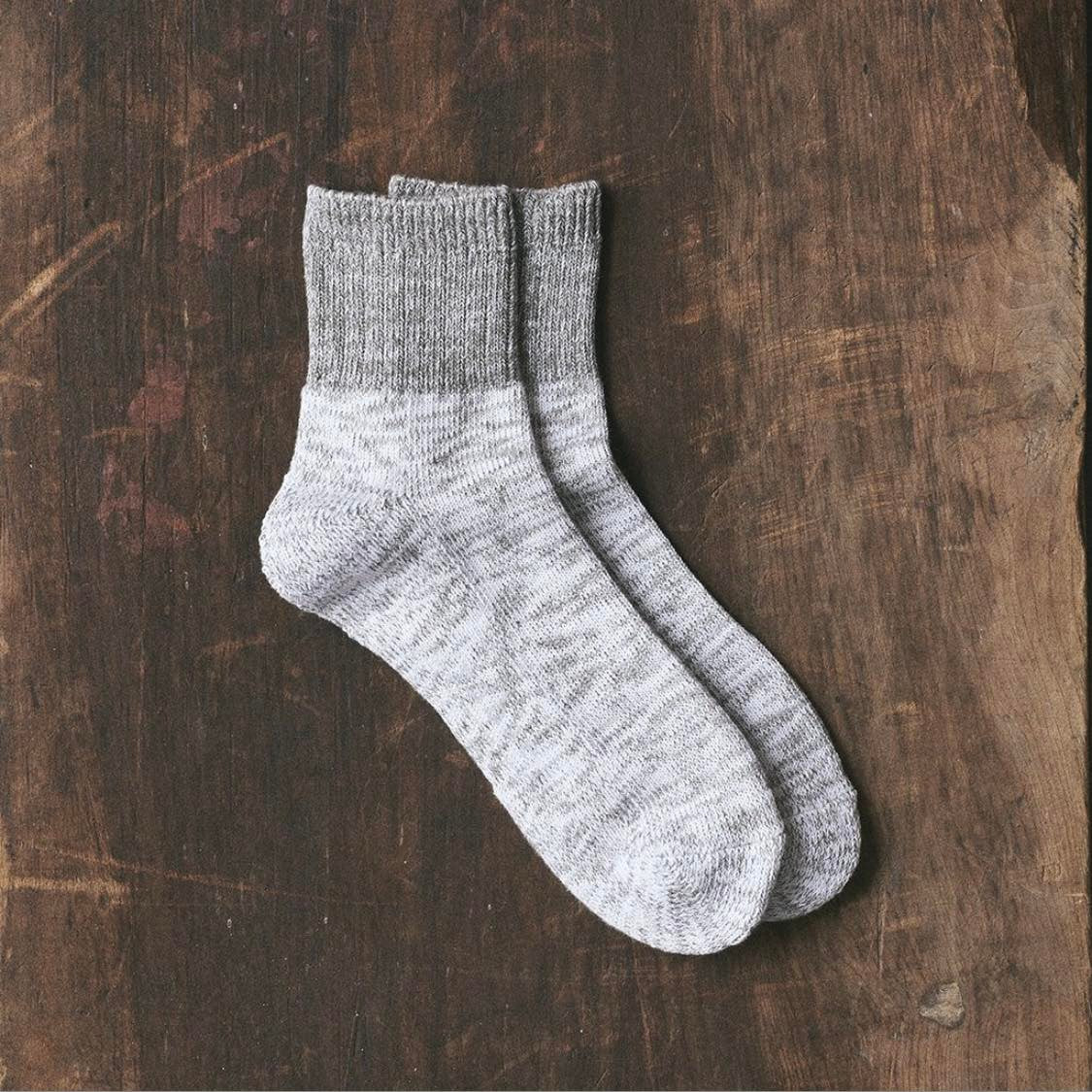 yahae - ORGANIC COTTON ANKLE PILE SOCKS (Brown)