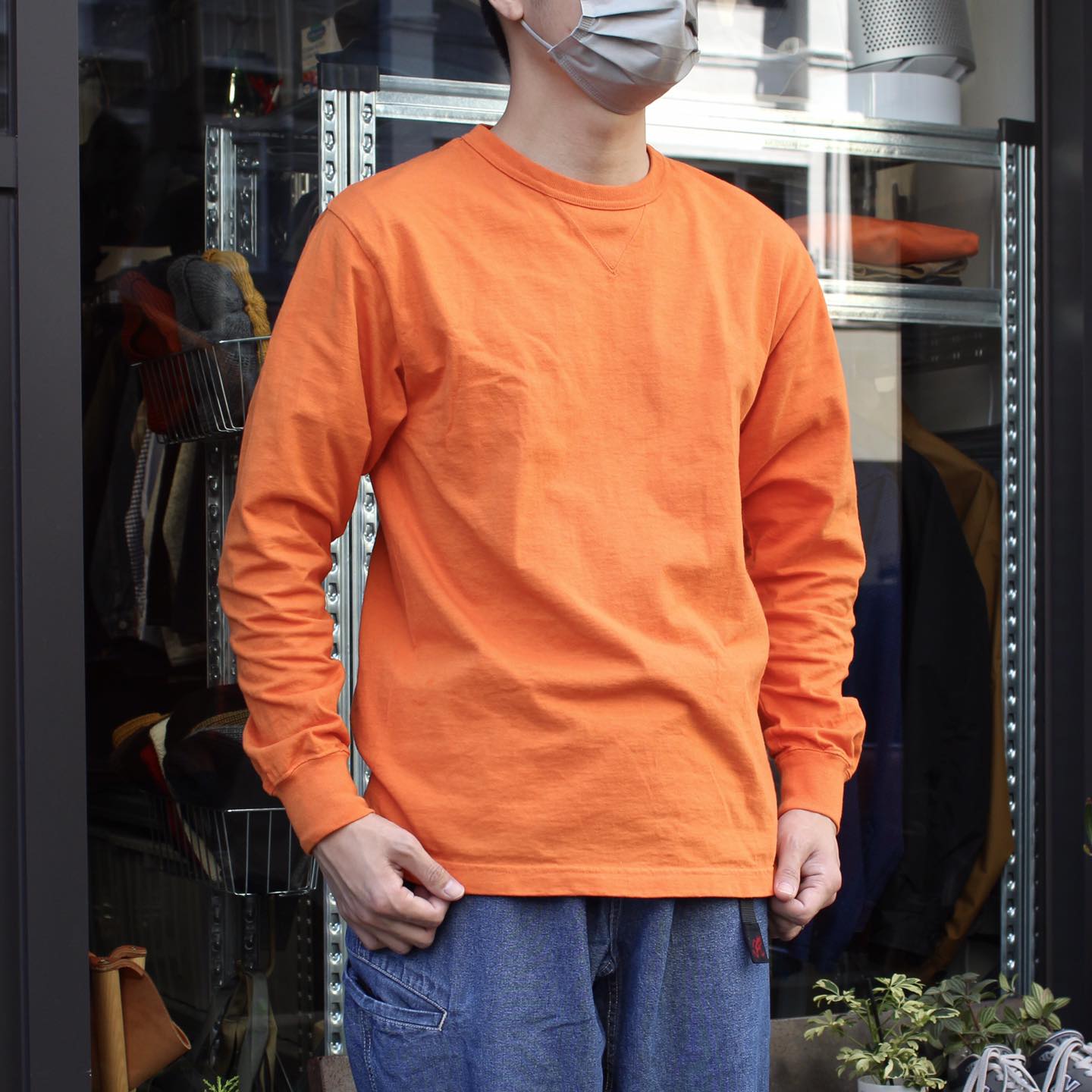AheHee - STANDARD ITEM HEAVYWEIGHT L/S DOUBLE V TEE