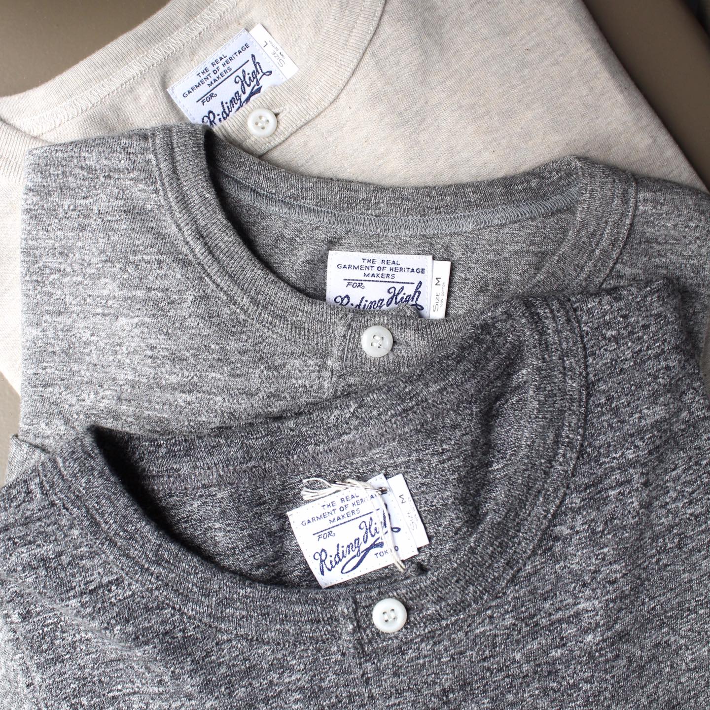RIDING HIGH - Regular LOOPWHEEL L/S HENLEY TEE