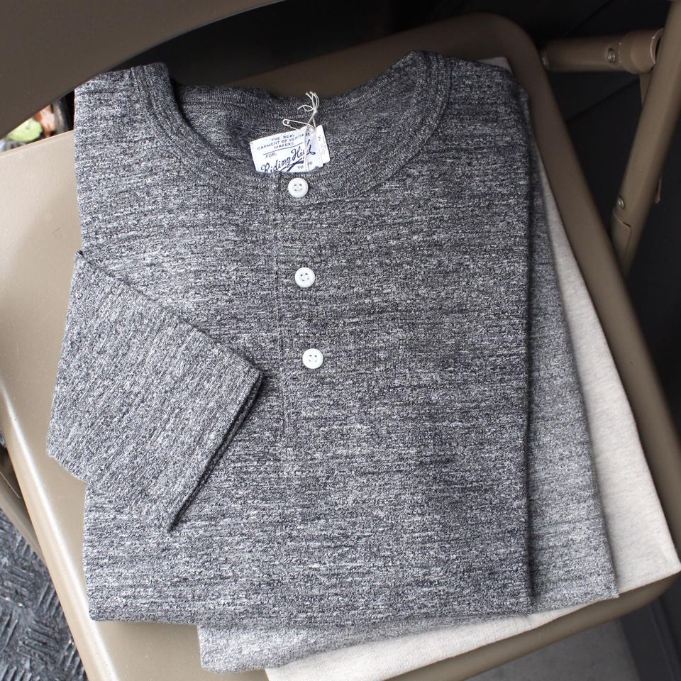 RIDING HIGH - Regular LOOPWHEEL L/S HENLEY TEE