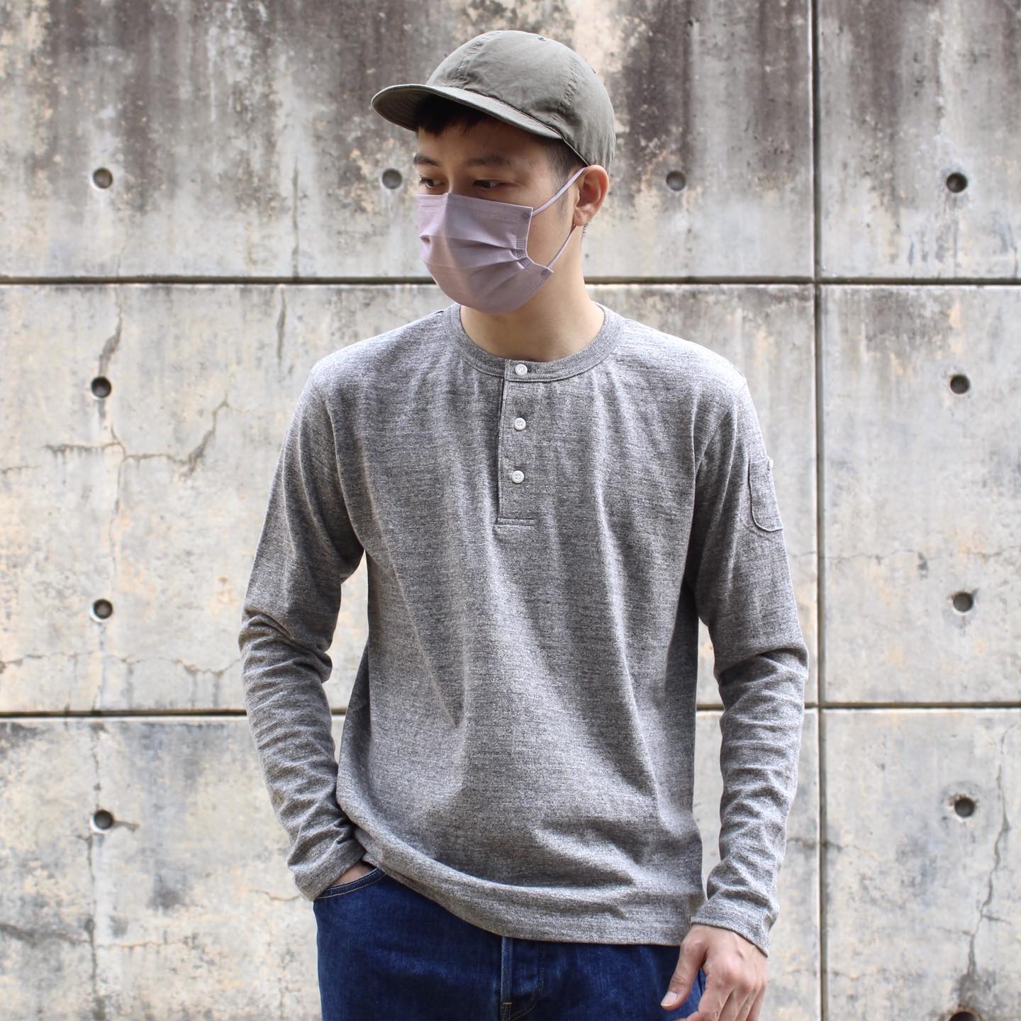 RIDING HIGH - Regular LOOPWHEEL L/S HENLEY TEE