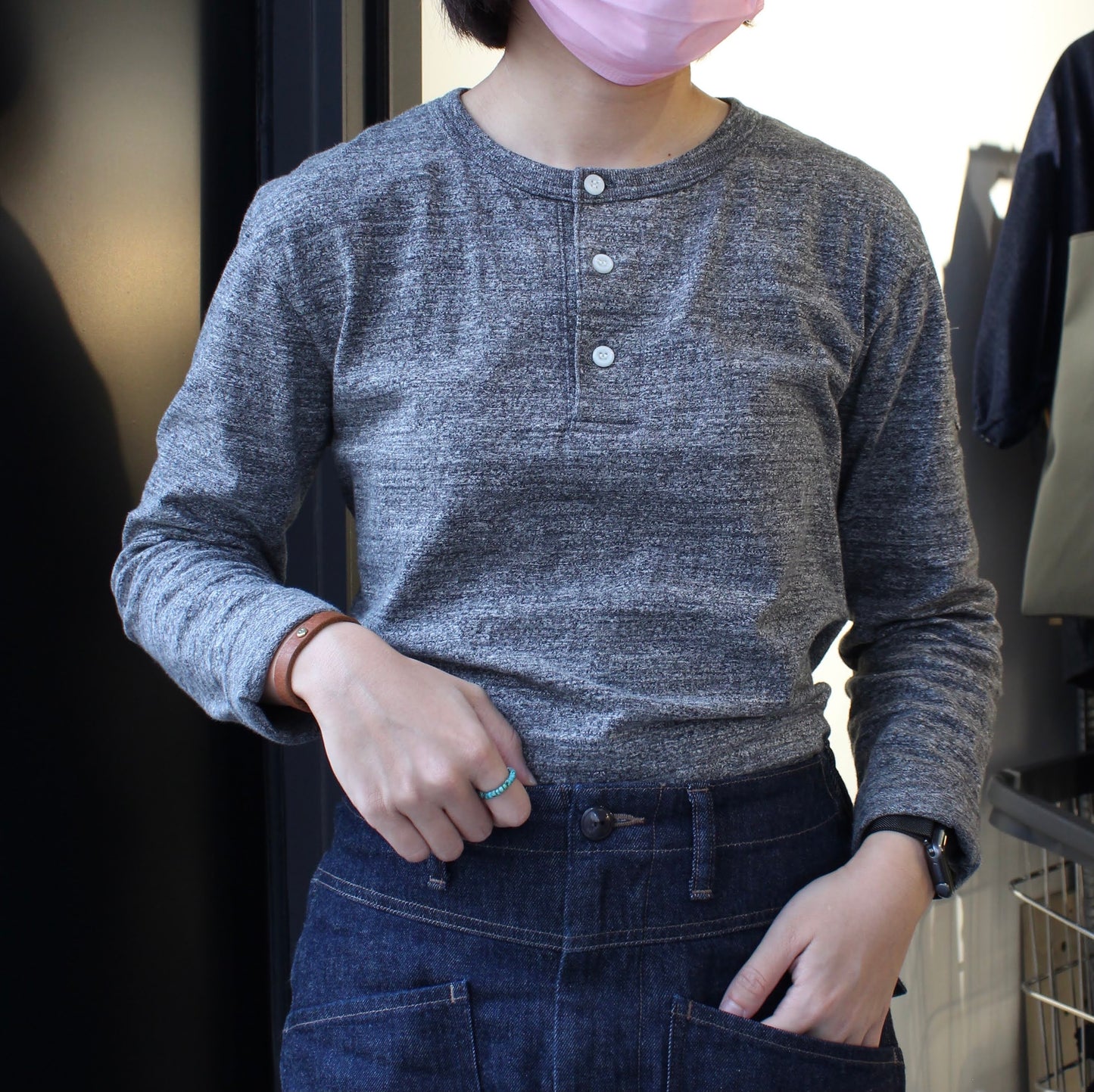 RIDING HIGH - Regular LOOPWHEEL L/S HENLEY TEE