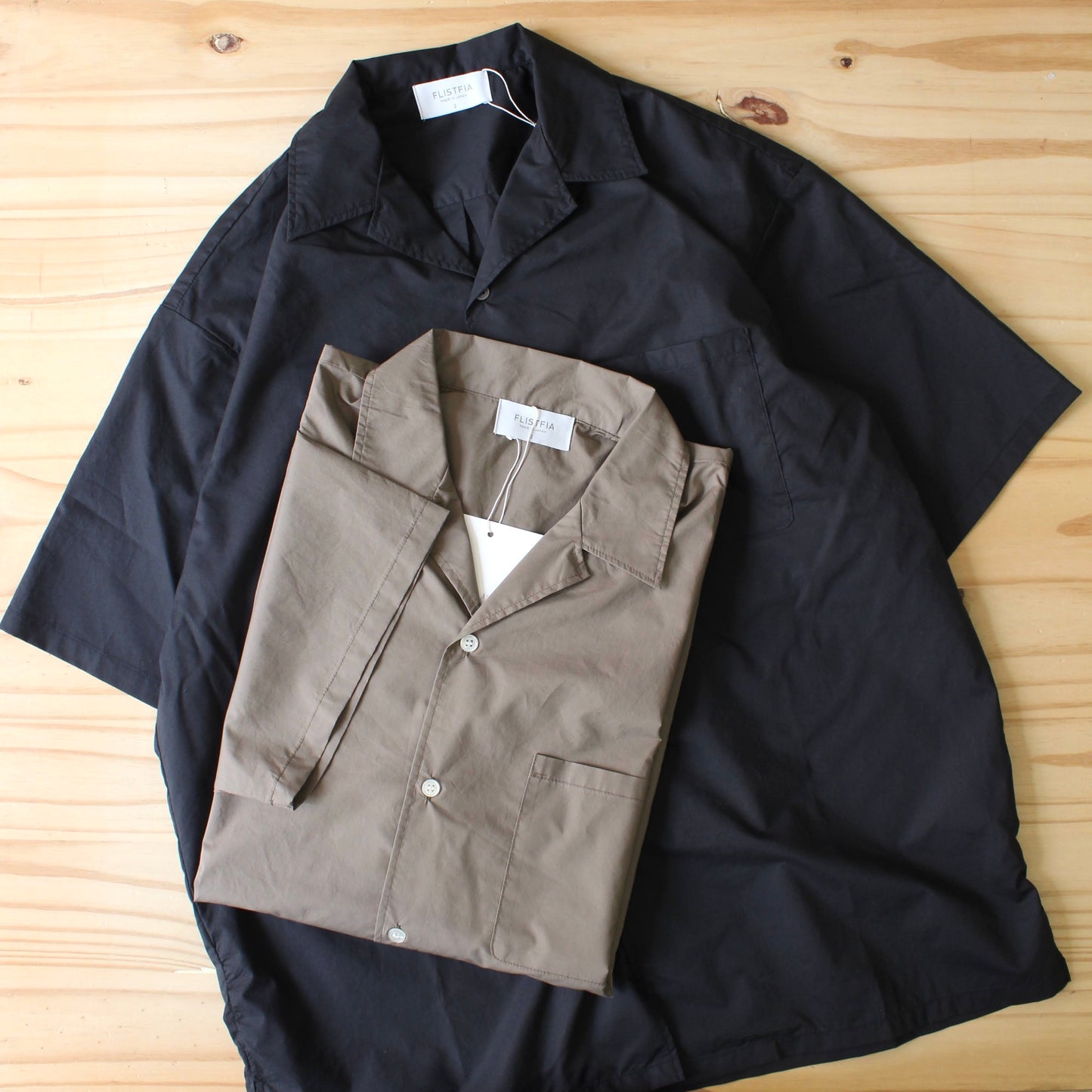 FLISTFIA -
 OPEN COLLAR S/S SHIRTS