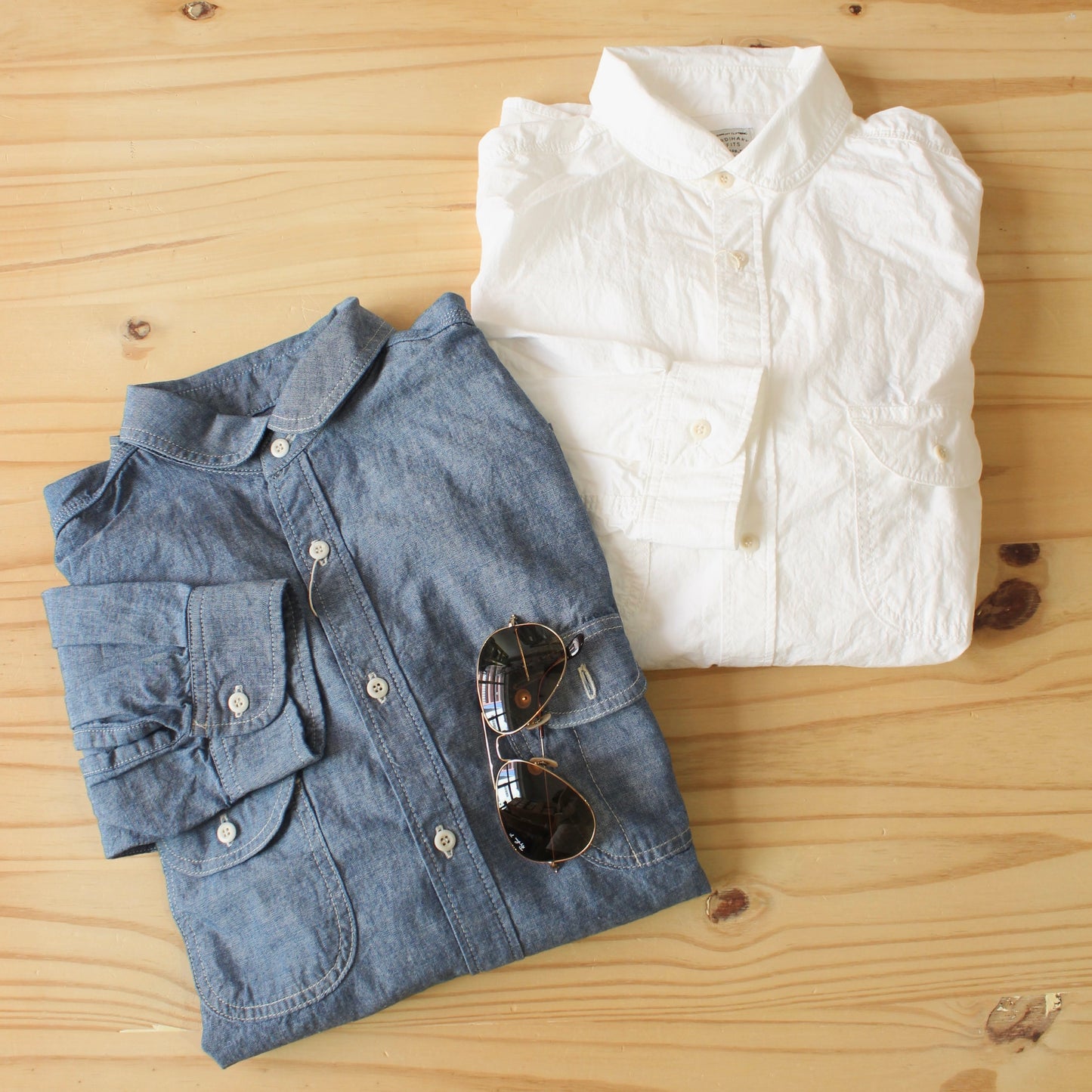 ORDINARY FITS -
 ROUND COLLAR SHIRTS
