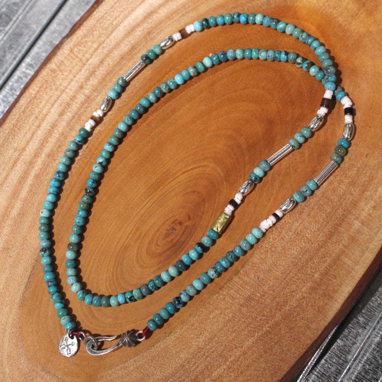 Atease - 
SILVER & TURQUOISE BZ NECKLACE