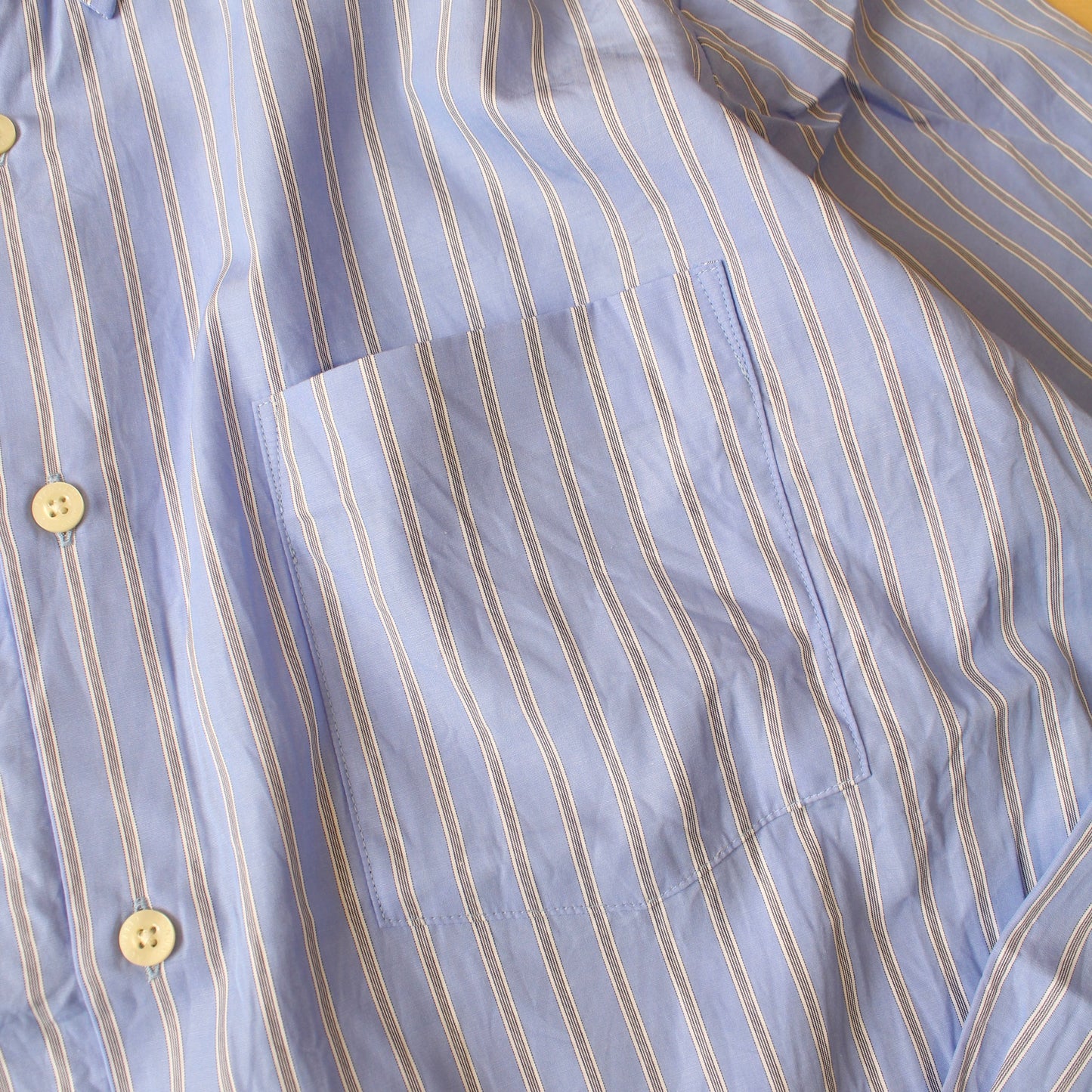 MANUAL ALPHABET -
 HIGHCOUNT STRIPE LOOSE FIT RC SHIRT