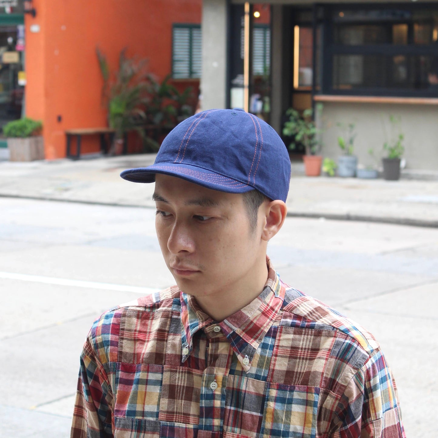 HIGHER - 
BLUE SELVEDGE DENIM CINCH BUCKLE CAP