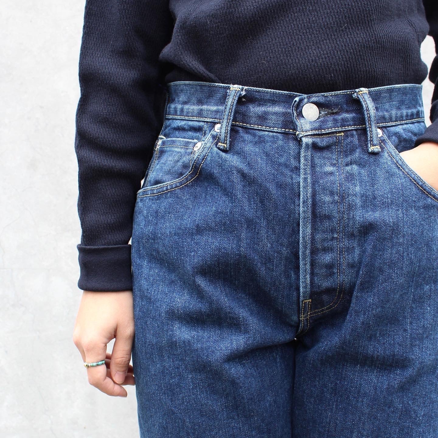 HATSKI - 15.6OZ Loose Tapered Denim (USED BLUE)