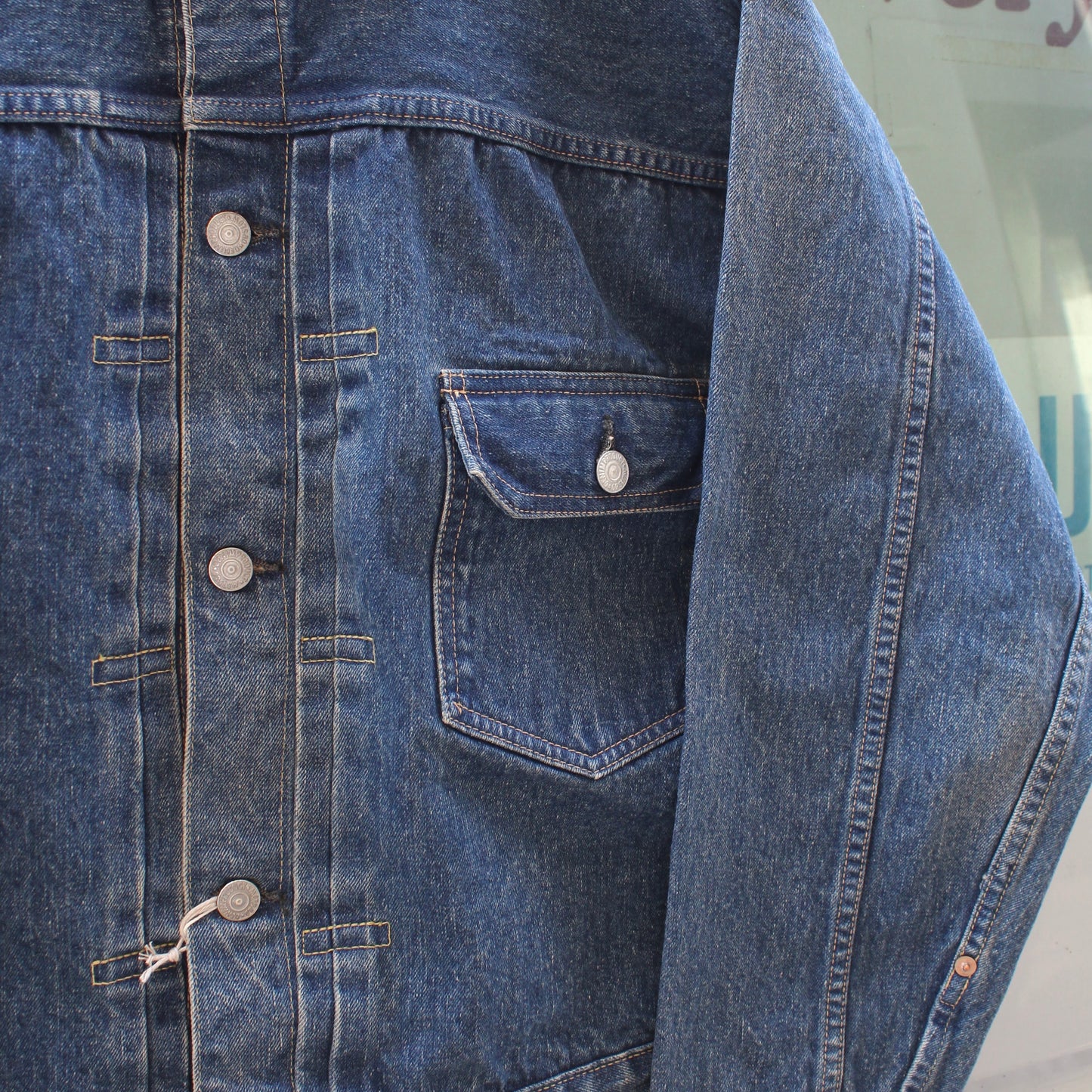 Or Slow -
 40'S PLEATED FRONT BLOUSE DENIM JACKET (VINTAGE WASH)