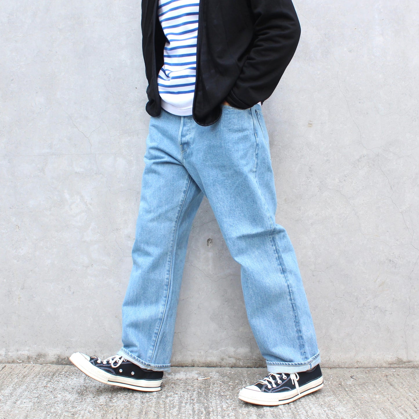 HATSKI - 15.6OZ Wide Tapered Denim(ICE BLUE)