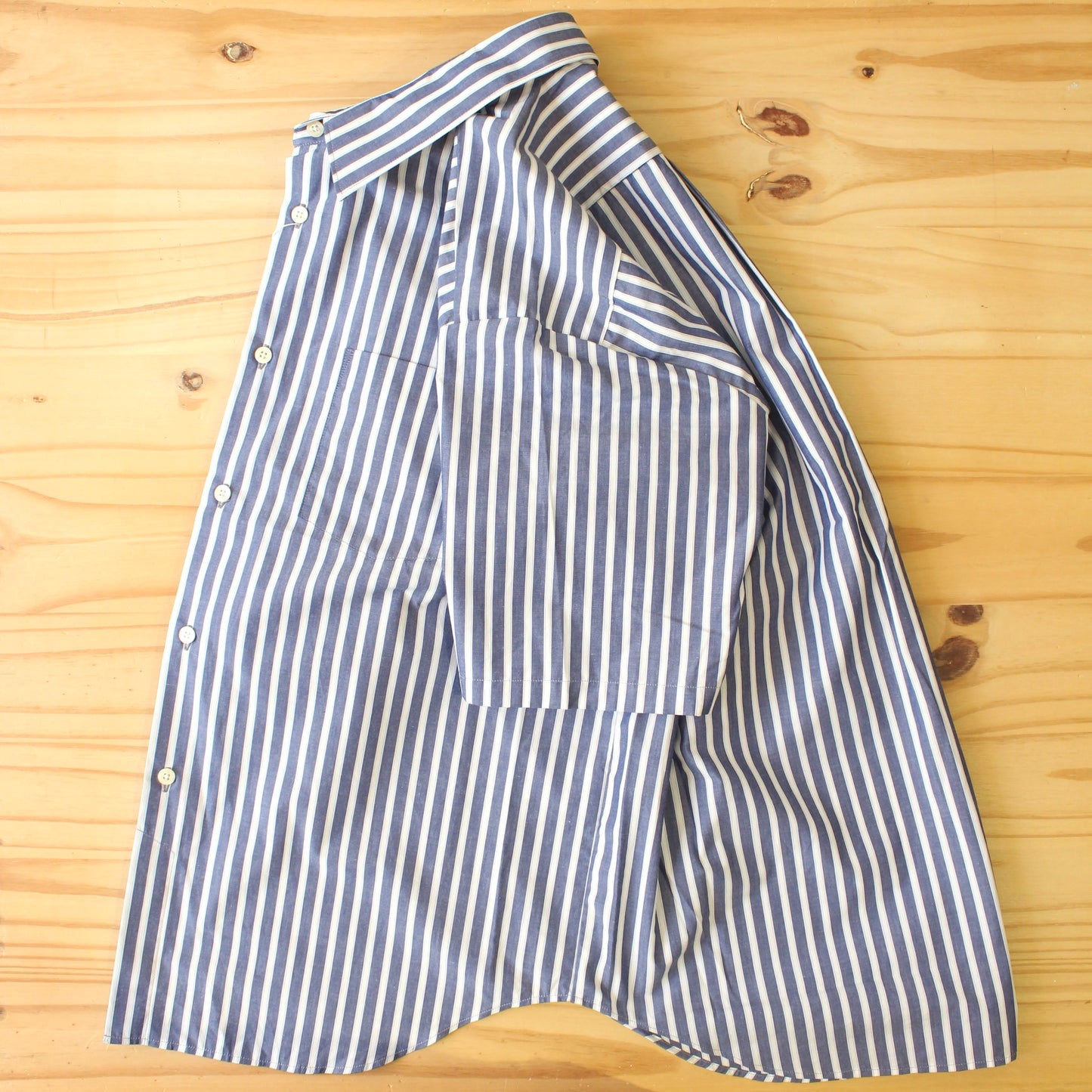 MANUAL ALPHABET - 
POPLIN STRIPE LOOSE FIT S/S SHIRT
