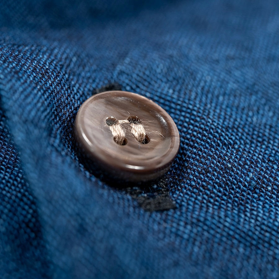 WORKERS -
 5OZ OPEN COLLAR INDIGO SHIRT