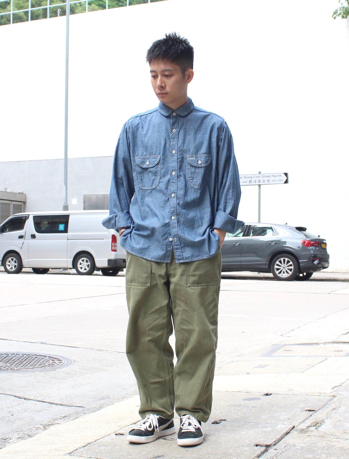 ORDINARY FITS -
 ROUND COLLAR SHIRTS