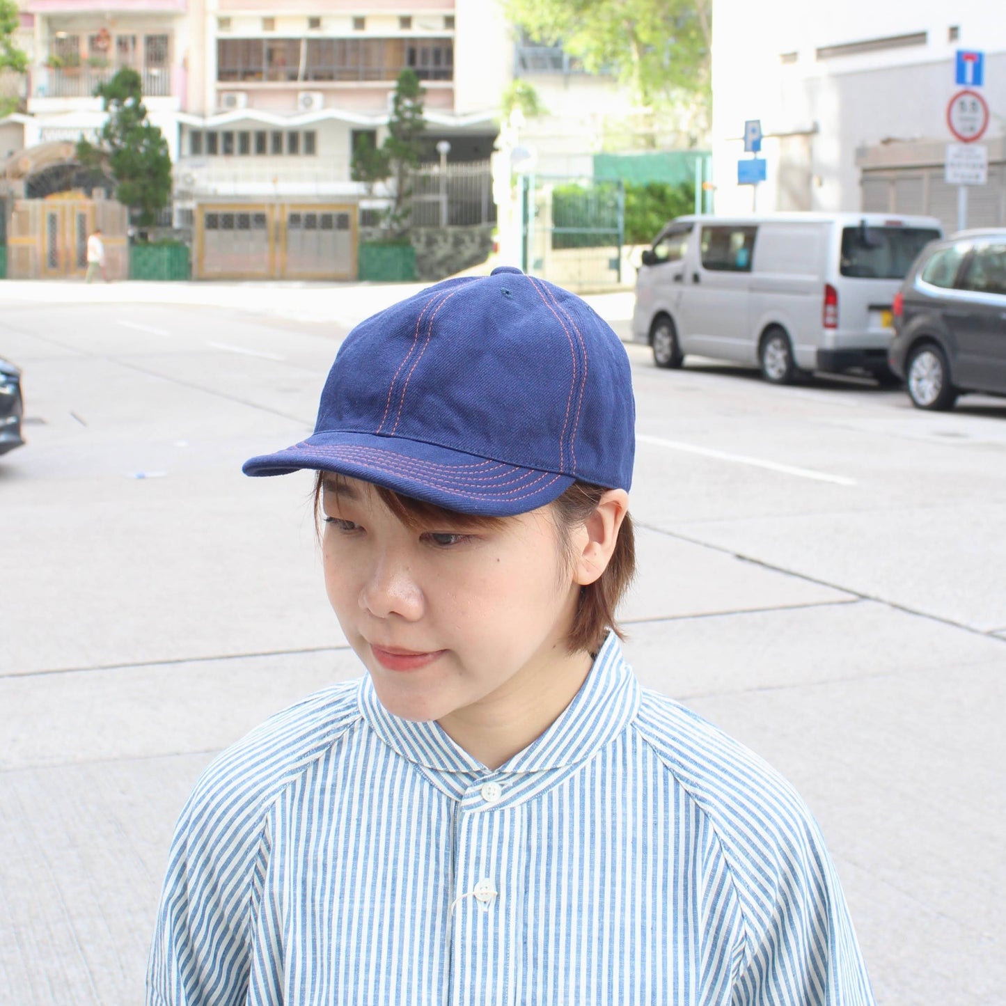HIGHER - 
BLUE SELVEDGE DENIM CINCH BUCKLE CAP