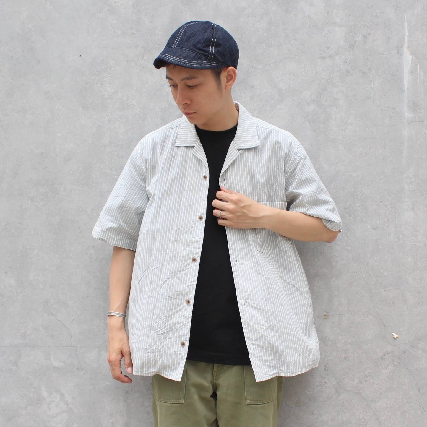 MANUAL ALPHABET -
60LWAN OPEN COLLAR S/S SHIRT