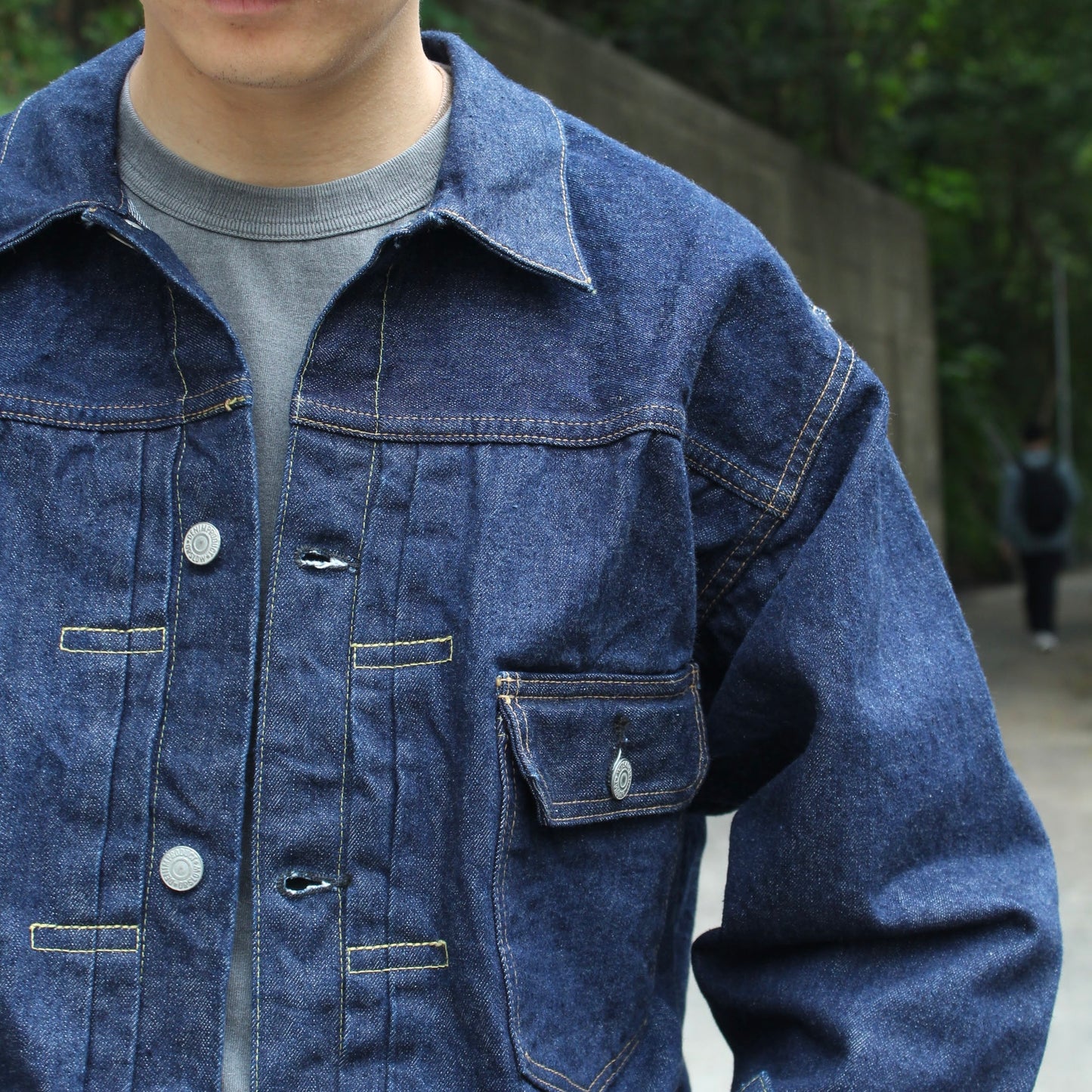 OrSlow - 40'S PLEATED FRONT BLOUSE DENIM JACKET