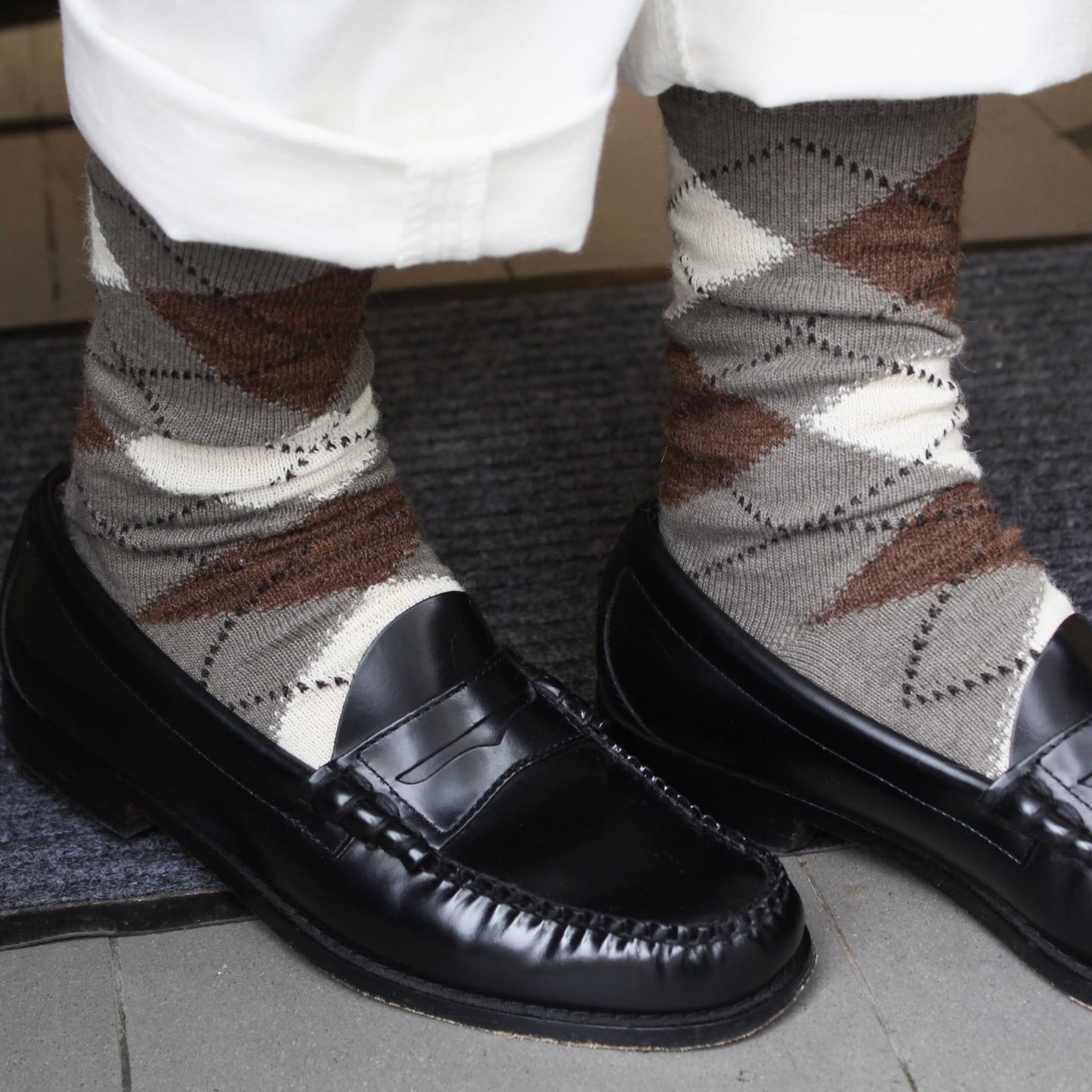 yahae -
ORGANIC COTTON ALPACA YAK ARGYLE SOCKS