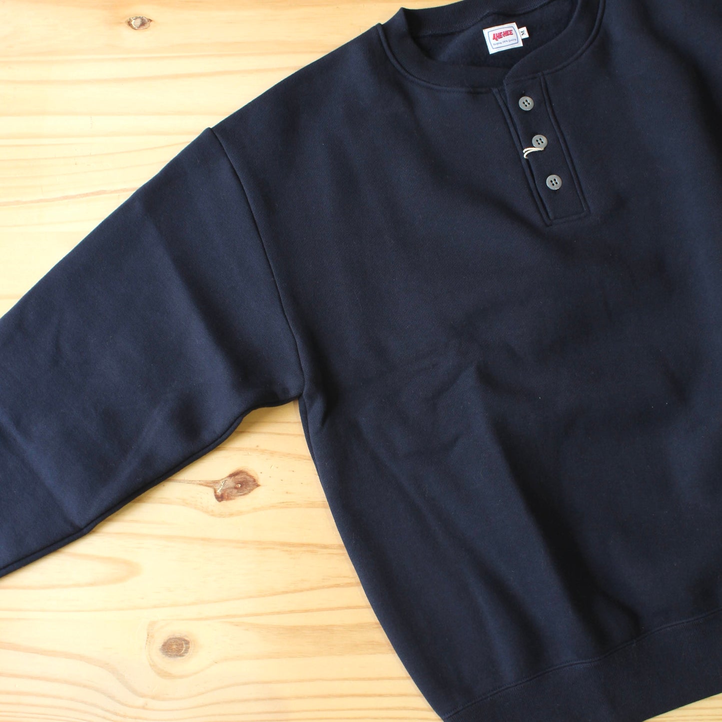 AheHee - HEAVYWEIGHT HENLEY NECK SWEAT