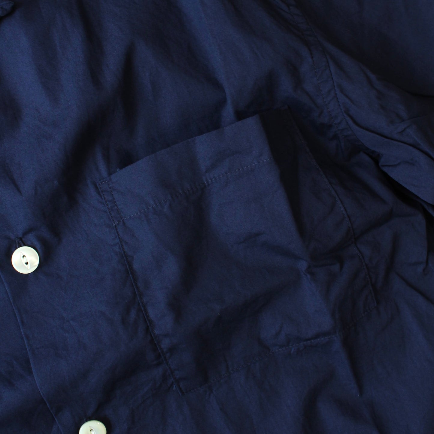AHE HEE - S/S OPEN COLLAR NAVY SHIRT