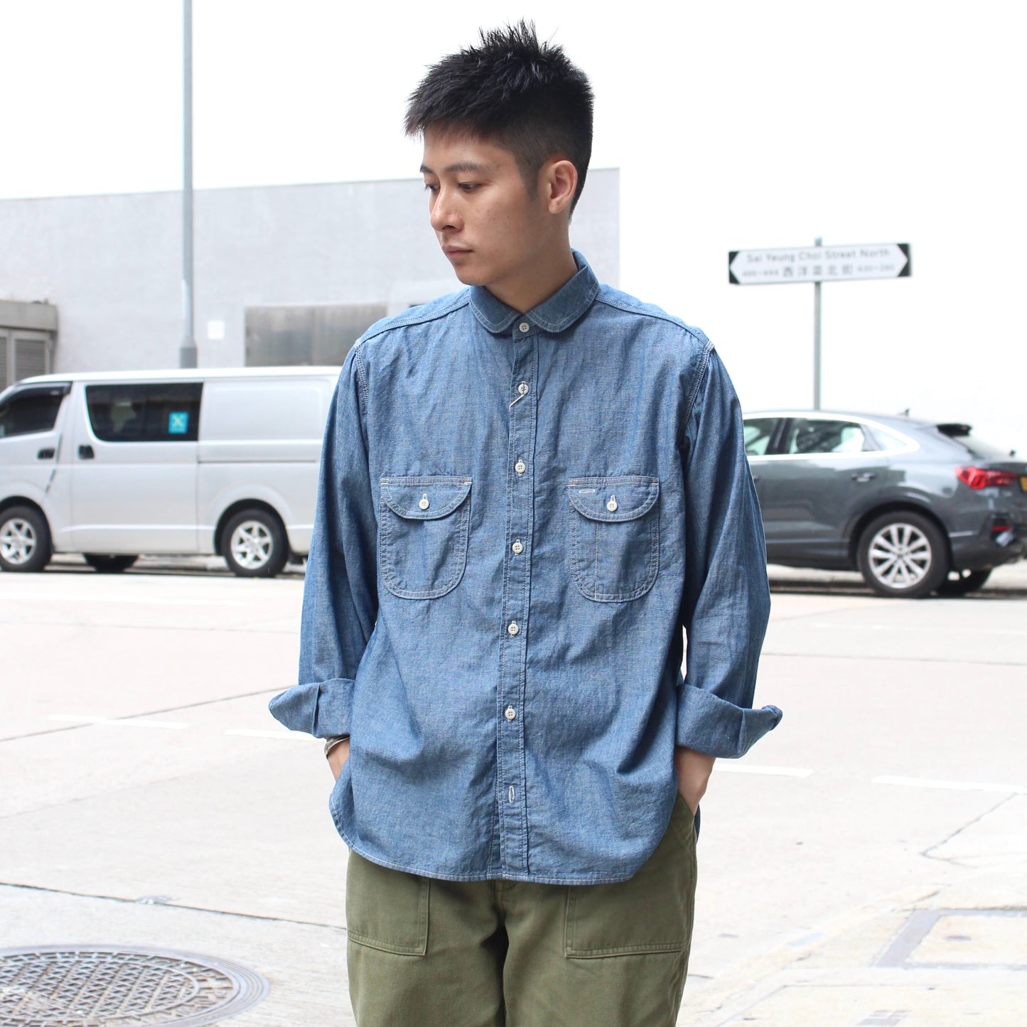 ORDINARY FITS -
 ROUND COLLAR SHIRTS