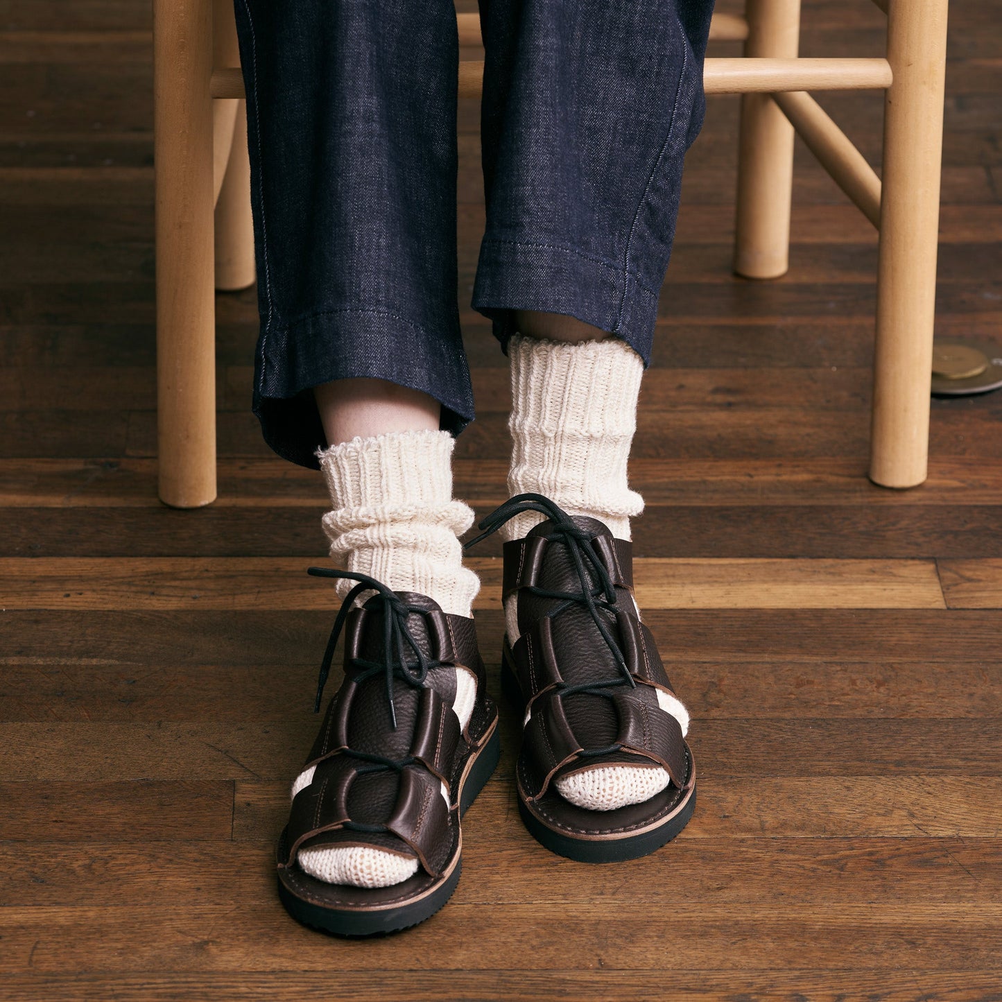 yahae - ORGANIC COTTON ROW GAUGE SOCKS