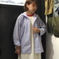 MANUAL ALPHABET -
T/C POPLIN HOOD SHIRT