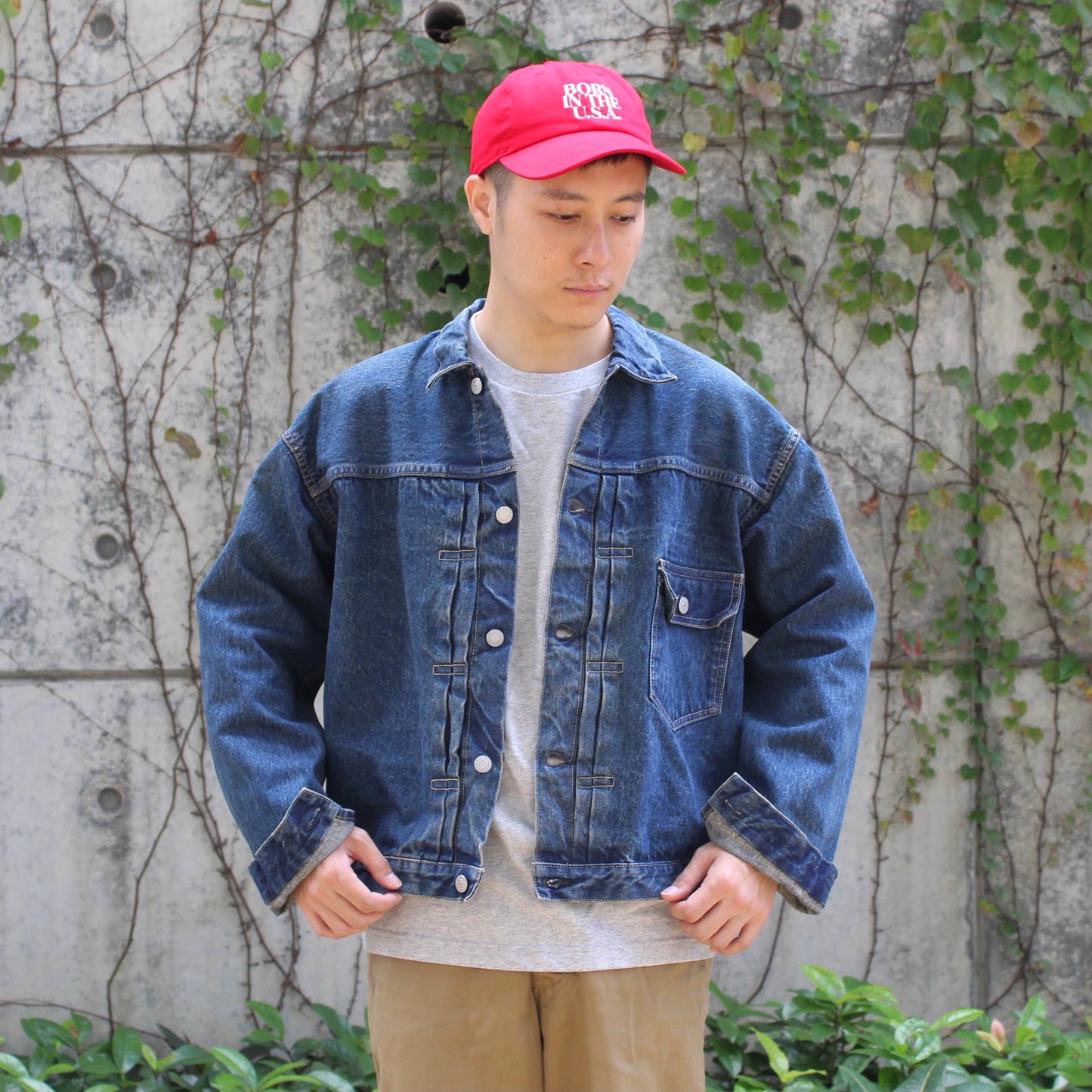 Or Slow -
 40'S PLEATED FRONT BLOUSE DENIM JACKET (VINTAGE WASH)