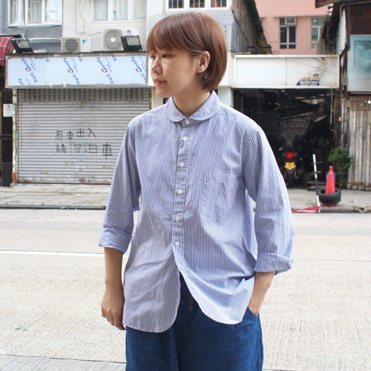 MANUAL ALPHABET -
 ROUND COLLOR STRIPE SHIRT(For Ladies)