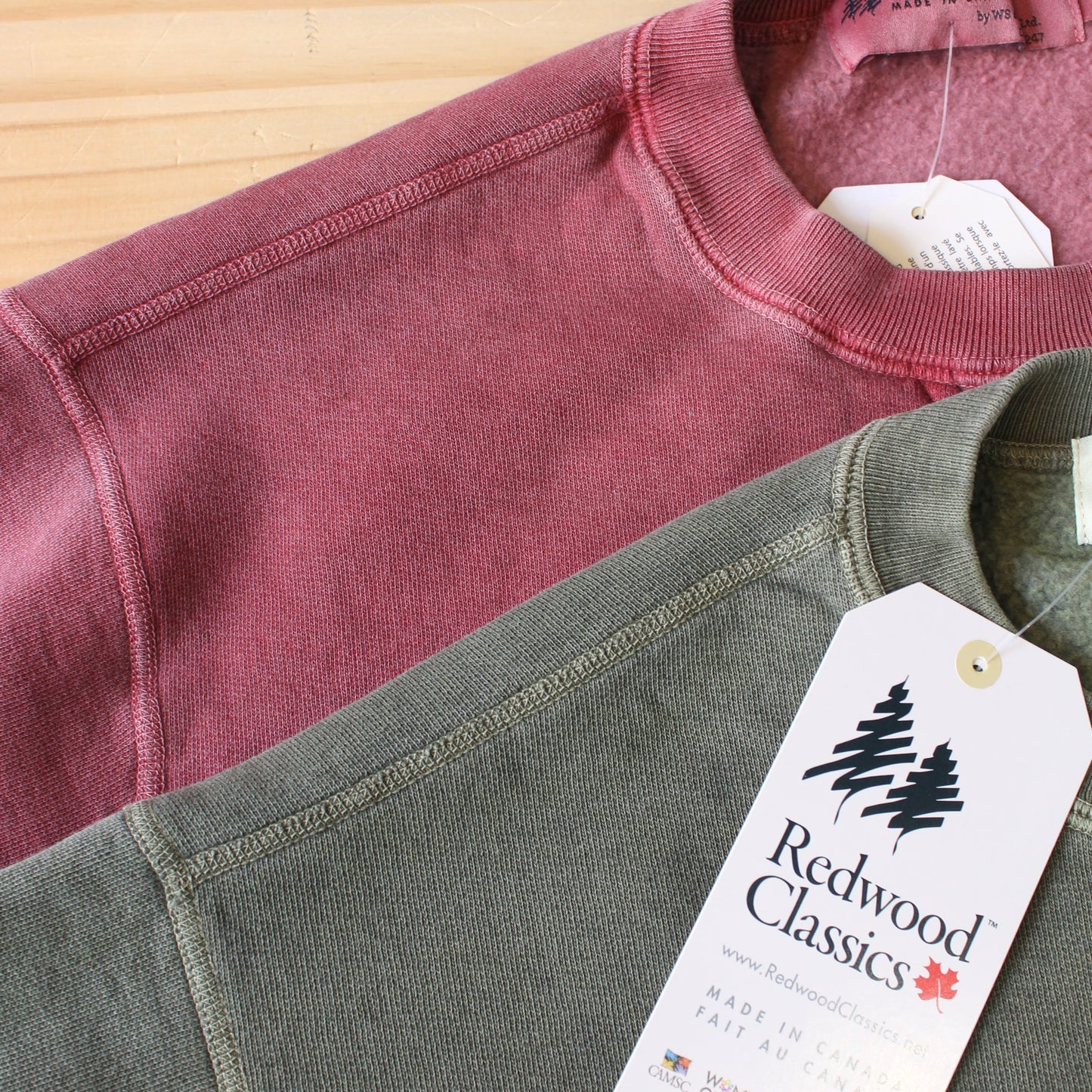 REDWOOD CLASSICS -
 HEAVYWEIGHT CREWNECK SWEATSHIRT WITH V INSERT
 (GARMENT WASHED)
